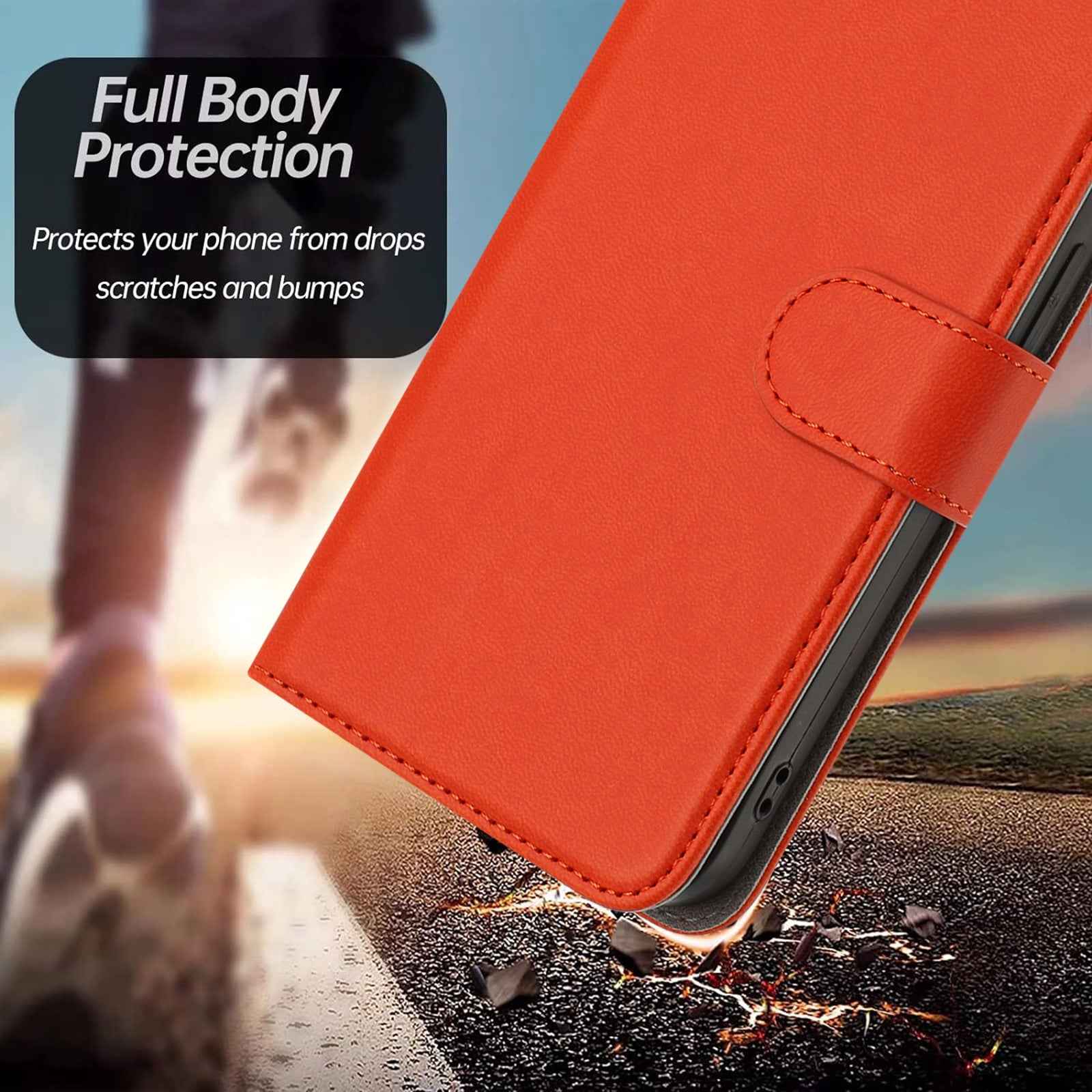 For Xiaomi 17 Pro Leather Case Solid Color Phone Cover with Wallet - Orange