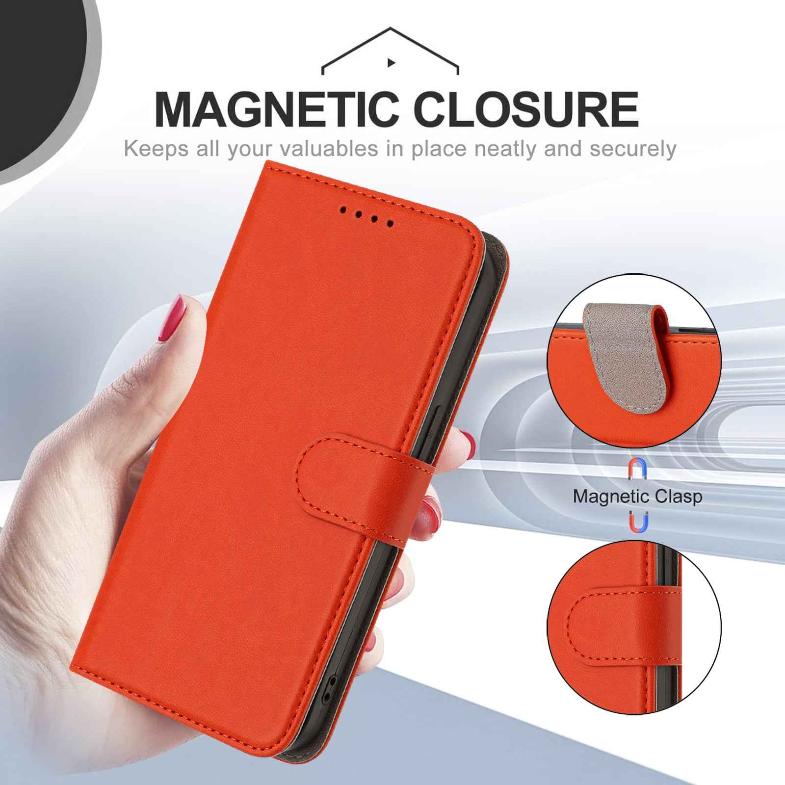 For Xiaomi 17 Pro Leather Case Solid Color Phone Cover with Wallet - Orange