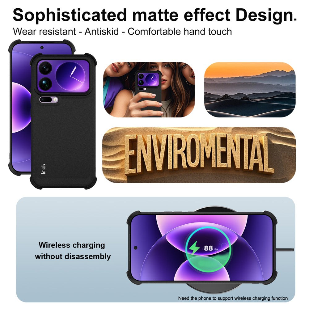 IMAK For Xiaomi 17 Pro Max Case TPU Phone Cover Airbag Shockproof Protection - Matte Black