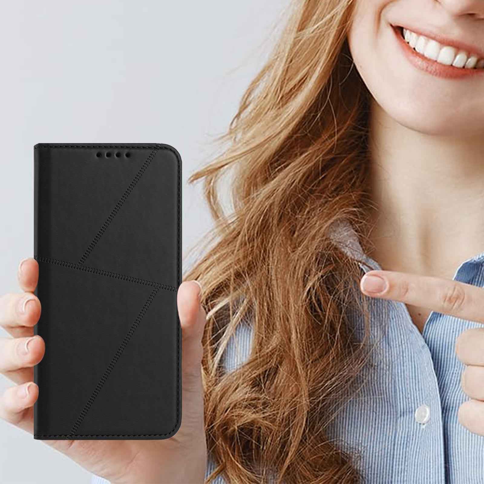 For Xiaomi 17 Pro Wallet Case Magnetic Closure Leather Flip Phone Cover with Stand - Black
