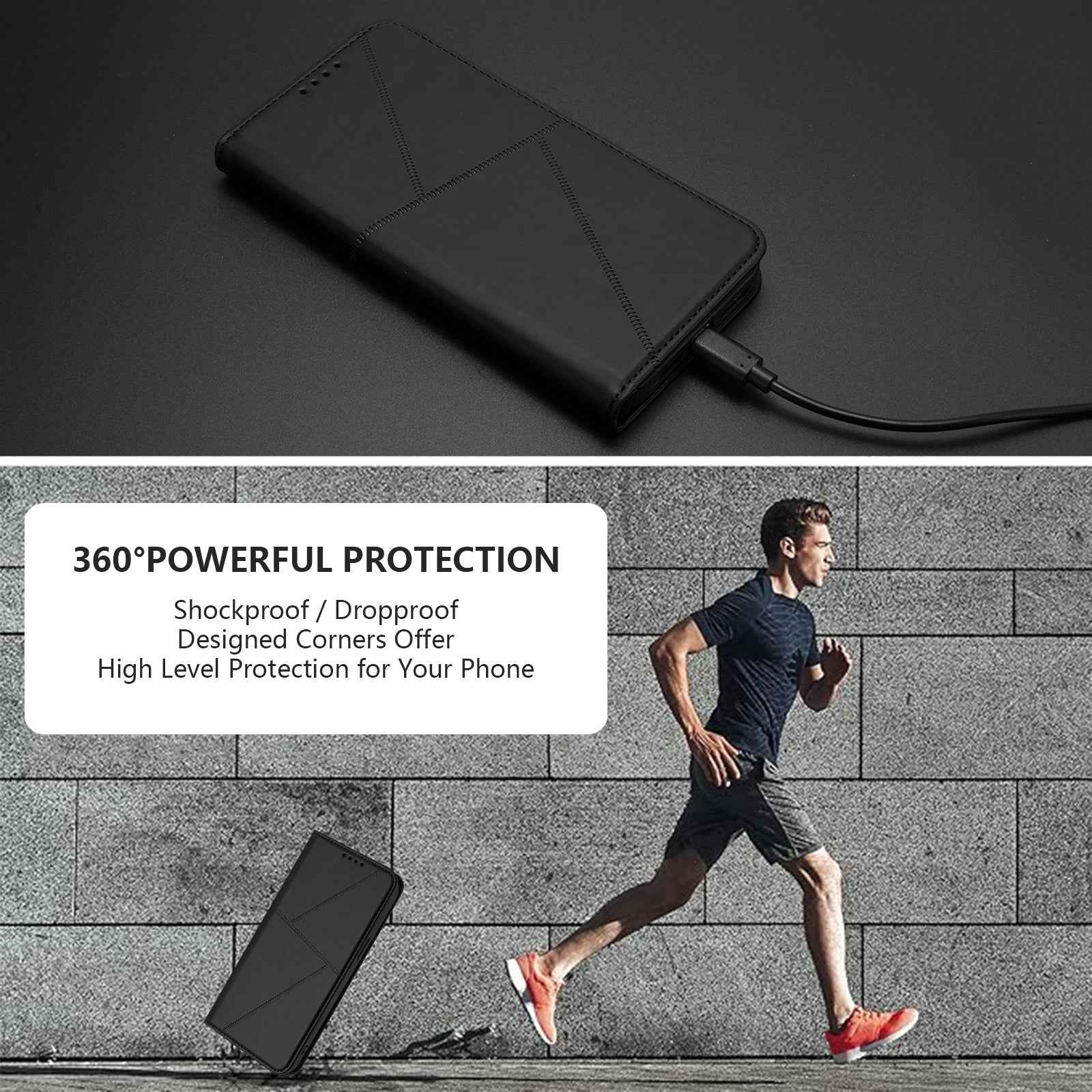 For Xiaomi 17 Pro Wallet Case Magnetic Closure Leather Flip Phone Cover with Stand - Black