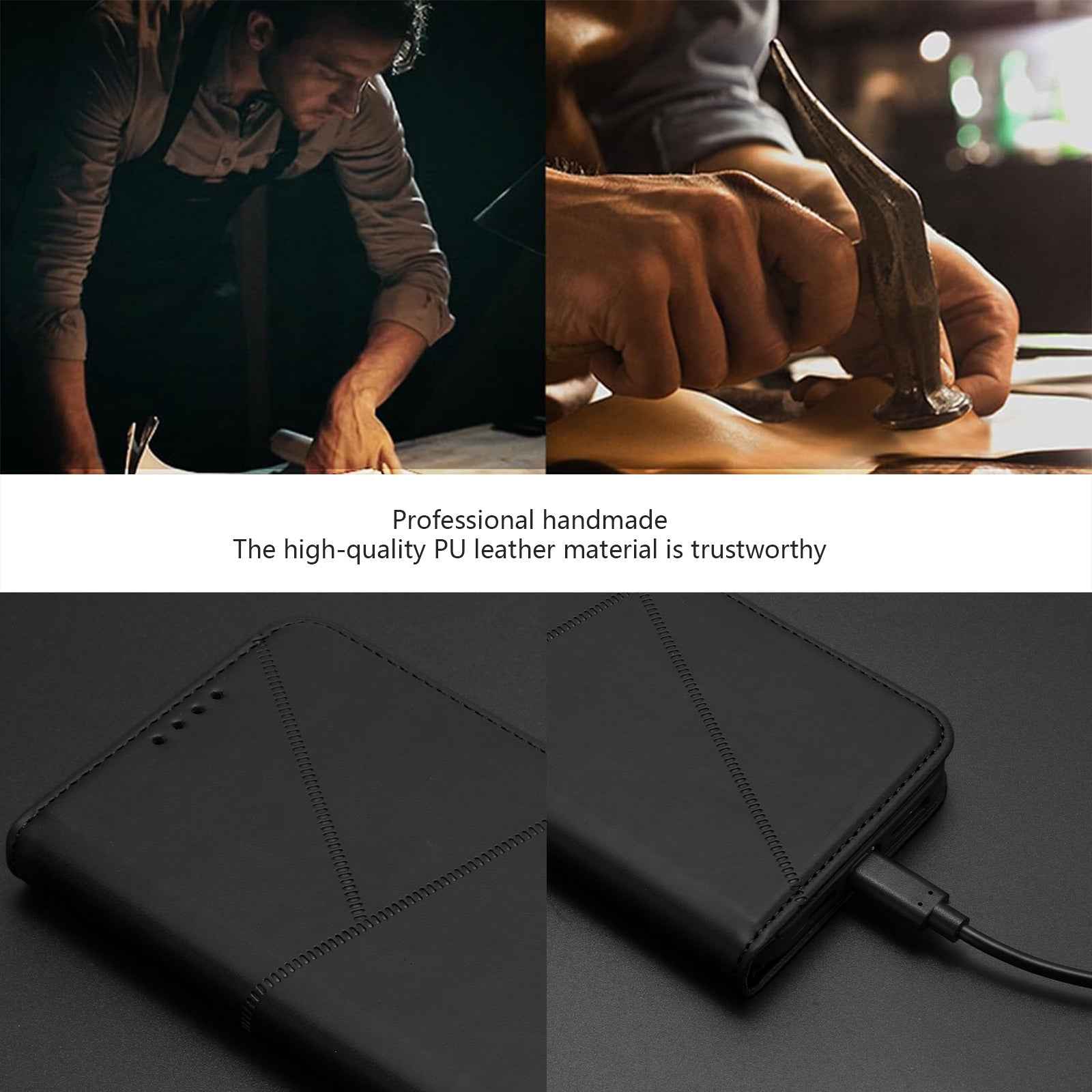 For Xiaomi 17 Pro Wallet Case Magnetic Closure Leather Flip Phone Cover with Stand - Black