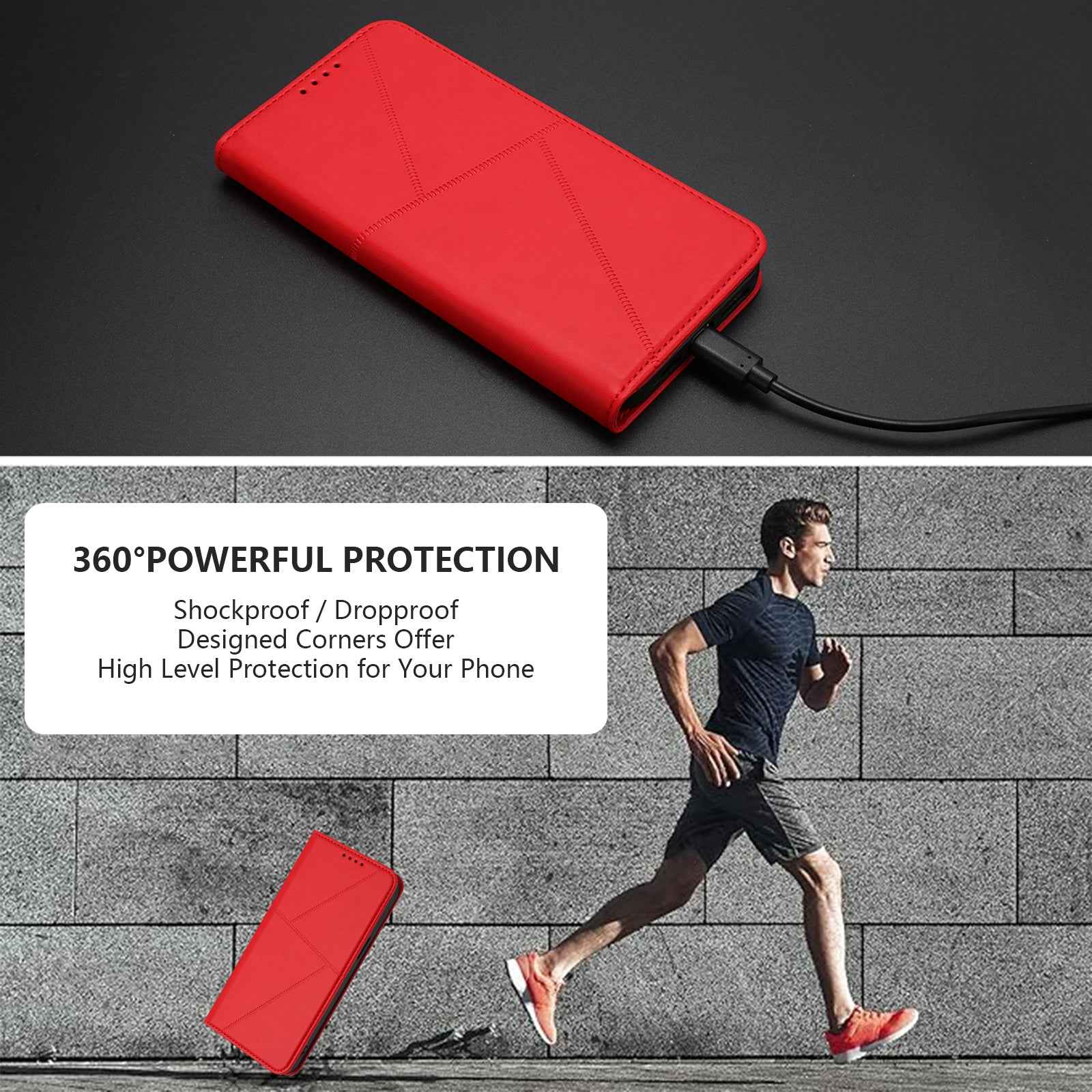 For Xiaomi 17 Pro Wallet Case Magnetic Closure Leather Flip Phone Cover with Stand - Red