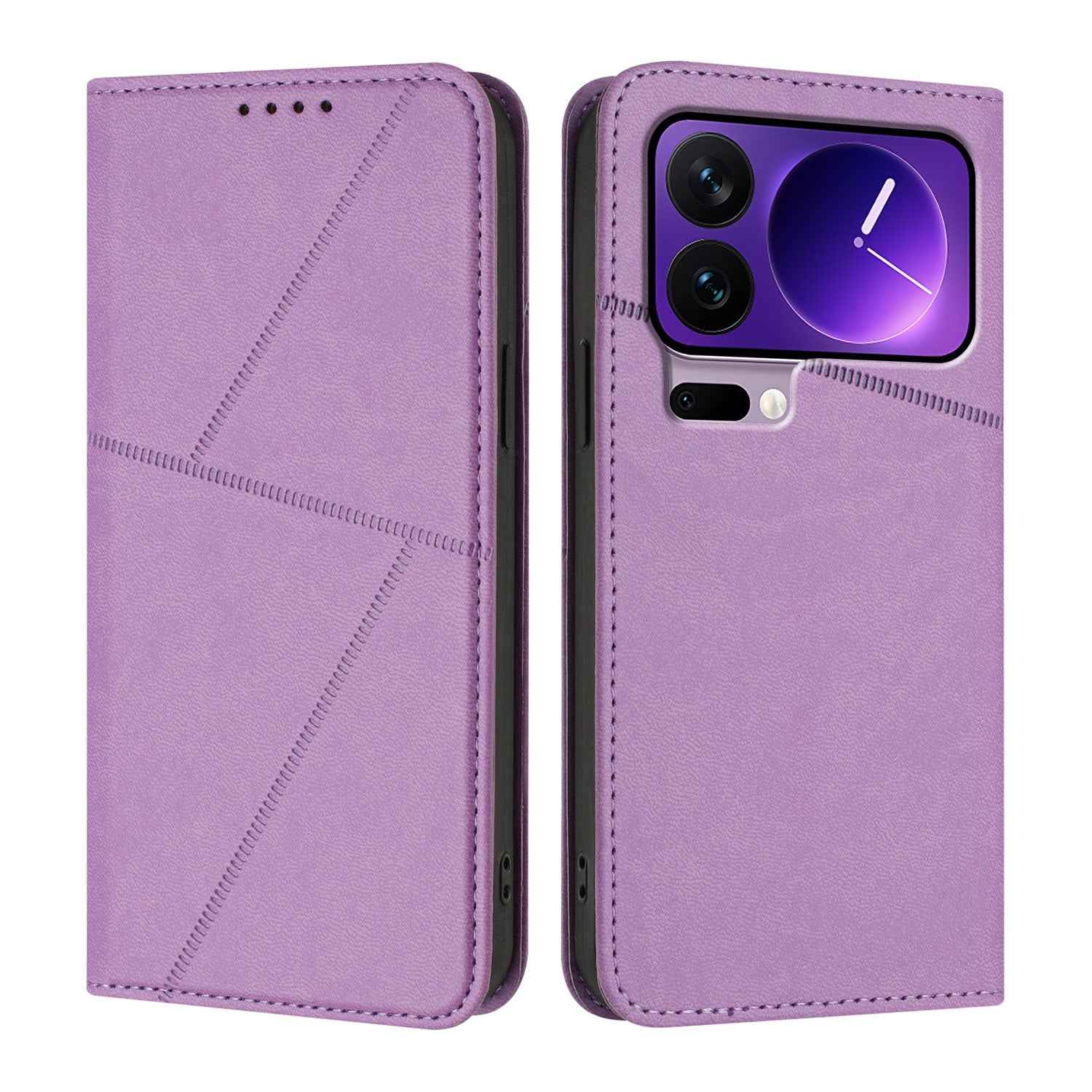 For Xiaomi 17 Pro Wallet Case Magnetic Closure Leather Flip Phone Cover with Stand - Purple