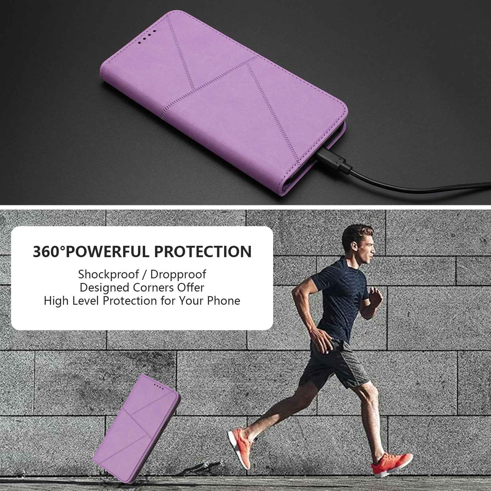 For Xiaomi 17 Pro Wallet Case Magnetic Closure Leather Flip Phone Cover with Stand - Purple