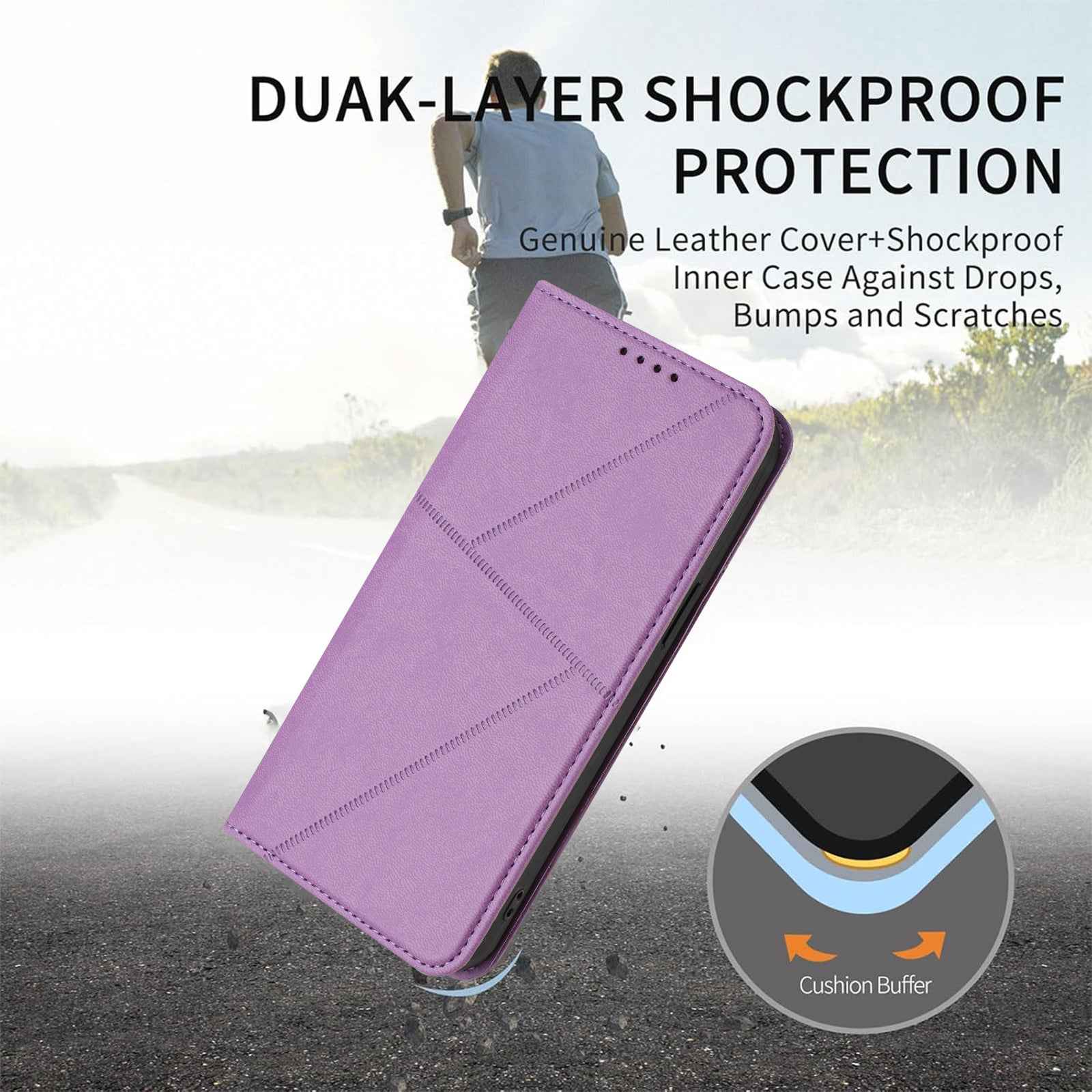 For Xiaomi 17 Pro Wallet Case Magnetic Closure Leather Flip Phone Cover with Stand - Purple