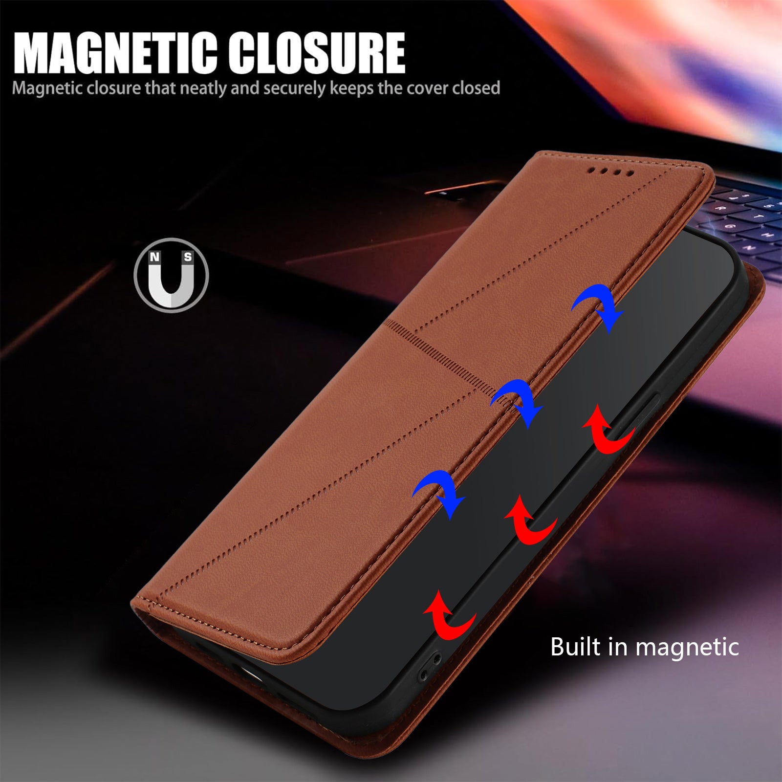 For Xiaomi 17 Pro Wallet Case Magnetic Closure Leather Flip Phone Cover with Stand - Coffee