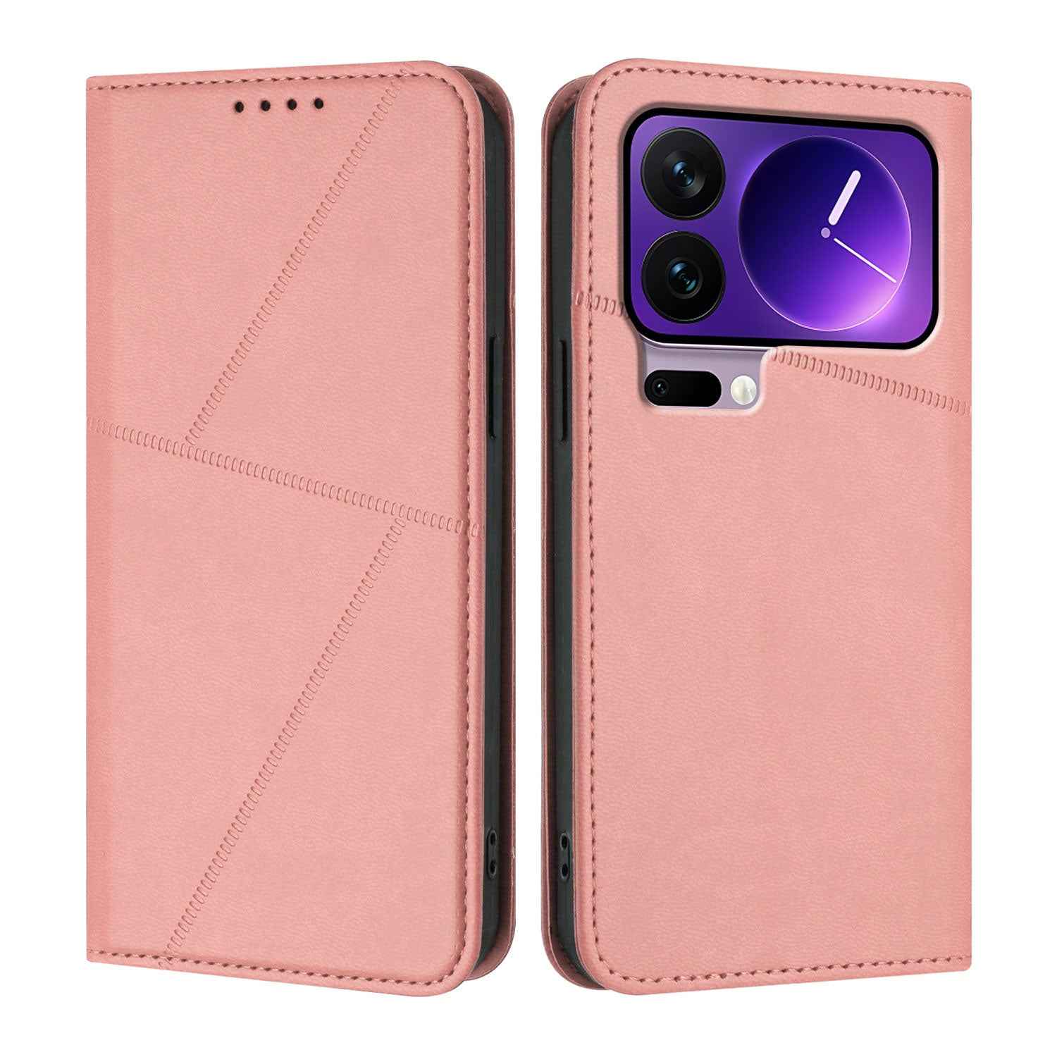 For Xiaomi 17 Pro Wallet Case Magnetic Closure Leather Flip Phone Cover with Stand - Pink