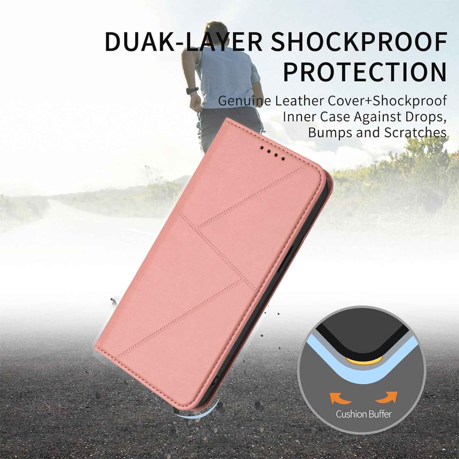 For Xiaomi 17 Pro Wallet Case Magnetic Closure Leather Flip Phone Cover with Stand - Pink