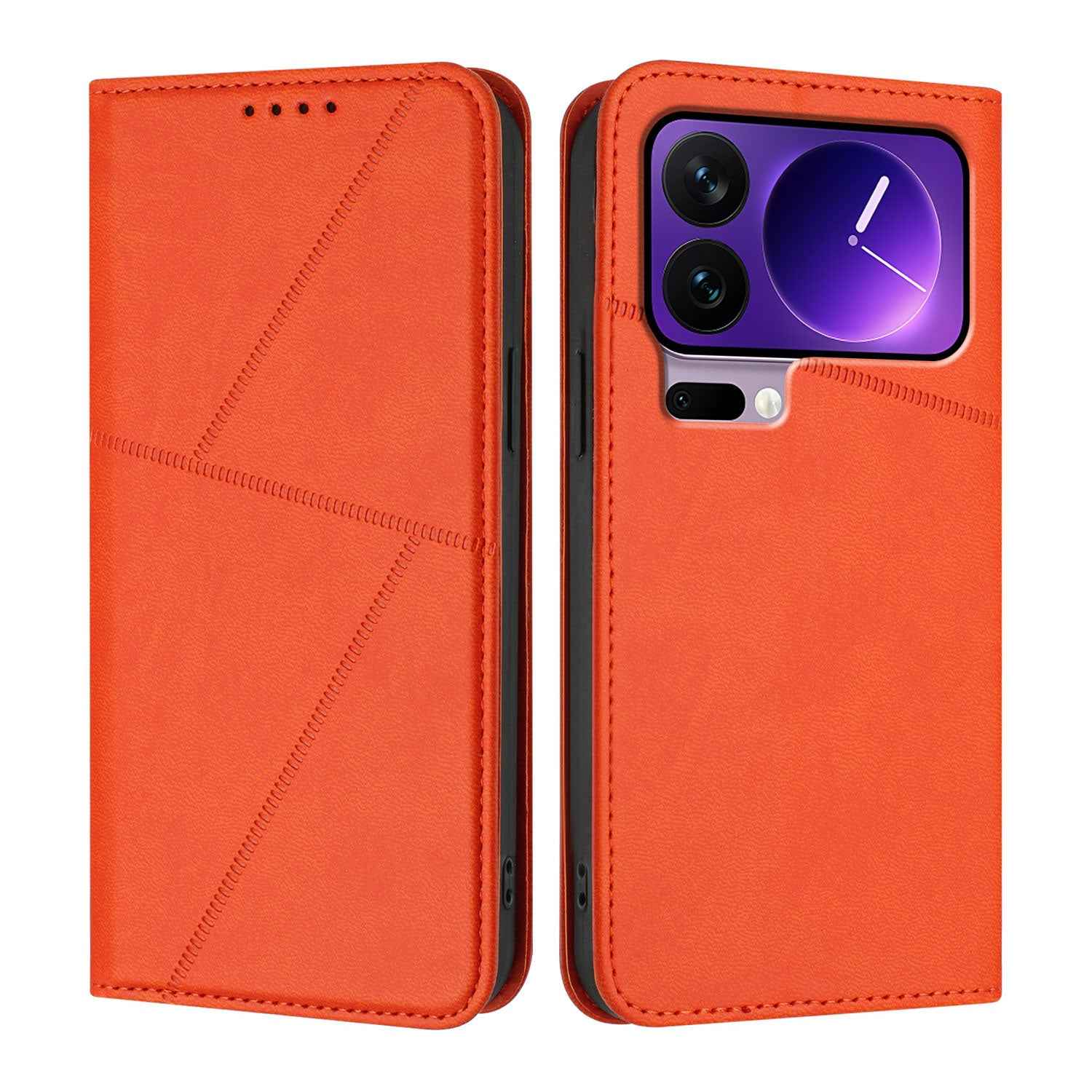 For Xiaomi 17 Pro Wallet Case Magnetic Closure Leather Flip Phone Cover with Stand - Orange