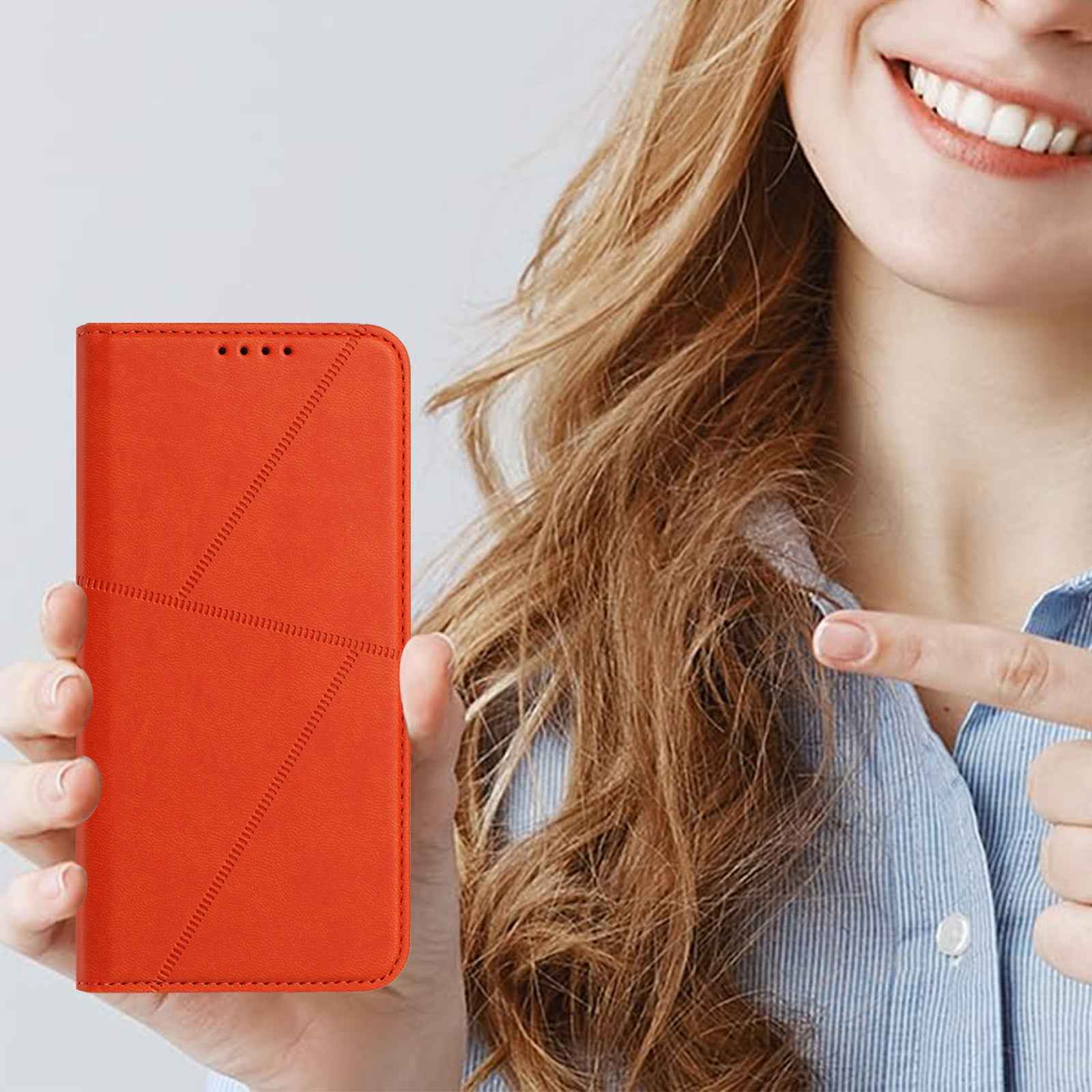For Xiaomi 17 Pro Wallet Case Magnetic Closure Leather Flip Phone Cover with Stand - Orange