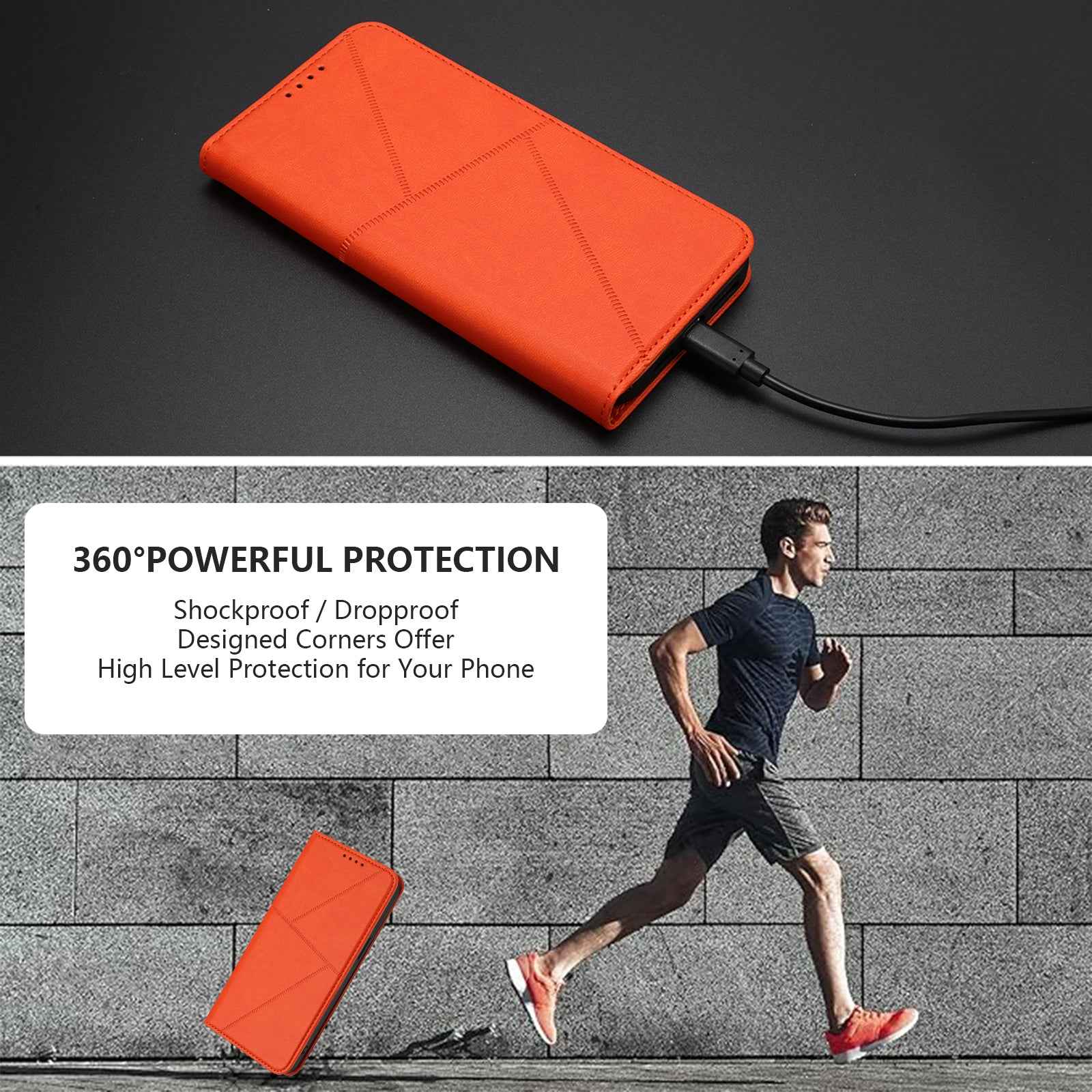 For Xiaomi 17 Pro Wallet Case Magnetic Closure Leather Flip Phone Cover with Stand - Orange