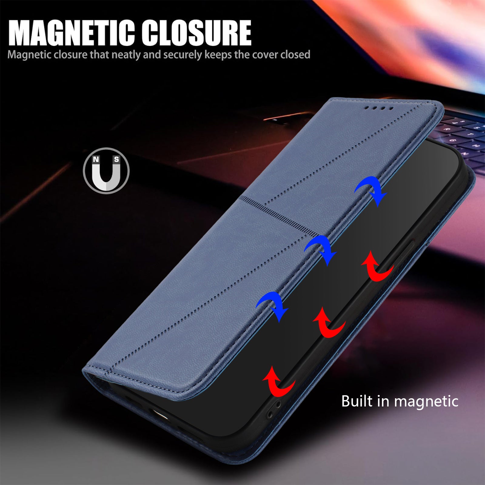 For Xiaomi 17 Pro Max Wallet Case Magnetic Closure Leather Flip Phone Cover with Stand - Royal Blue