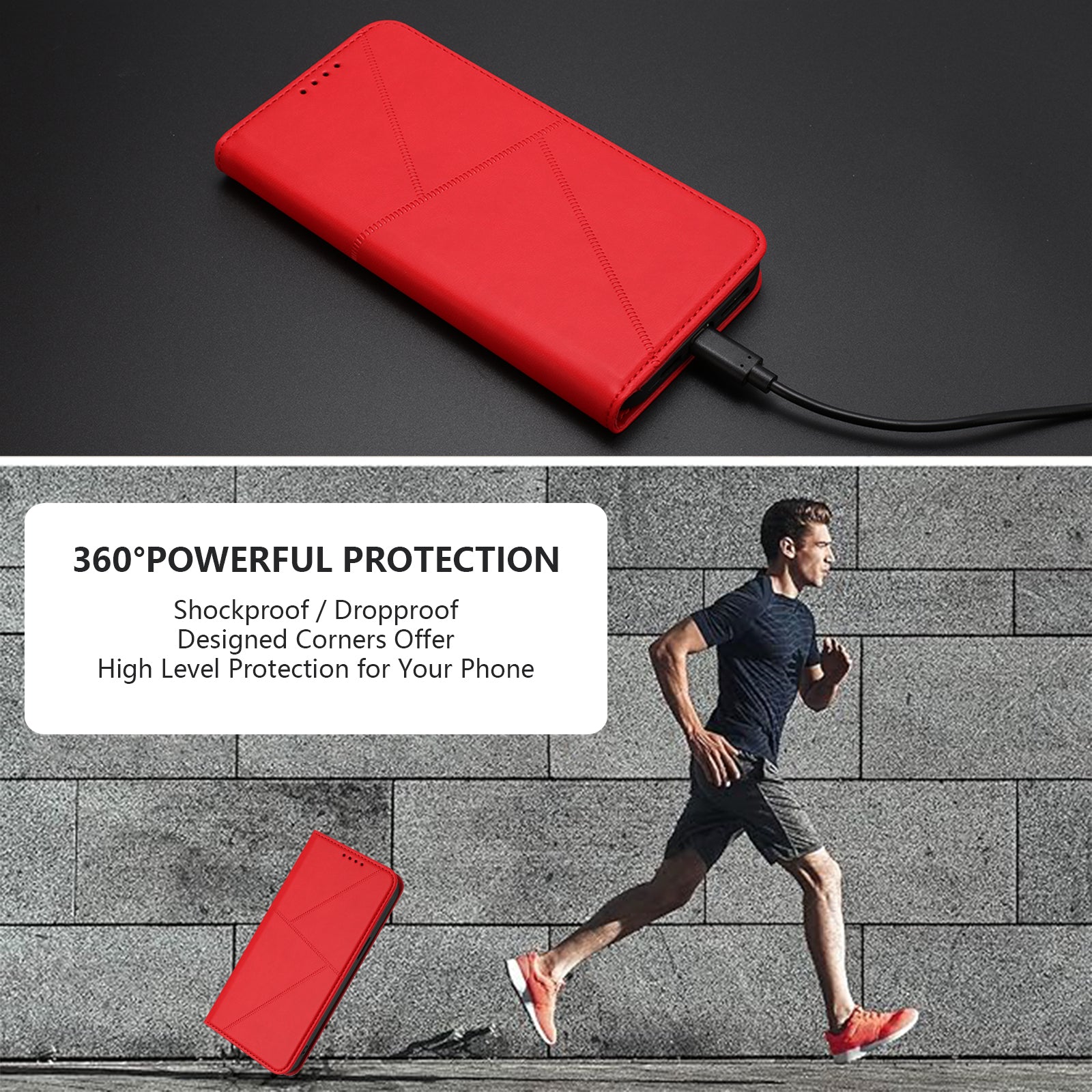 For Xiaomi 17 Pro Max Wallet Case Magnetic Closure Leather Flip Phone Cover with Stand - Red