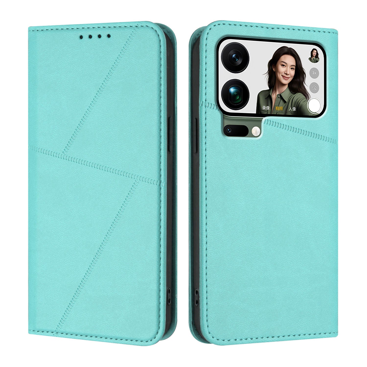 For Xiaomi 17 Pro Max Wallet Case Magnetic Closure Leather Flip Phone Cover with Stand - Light Blue