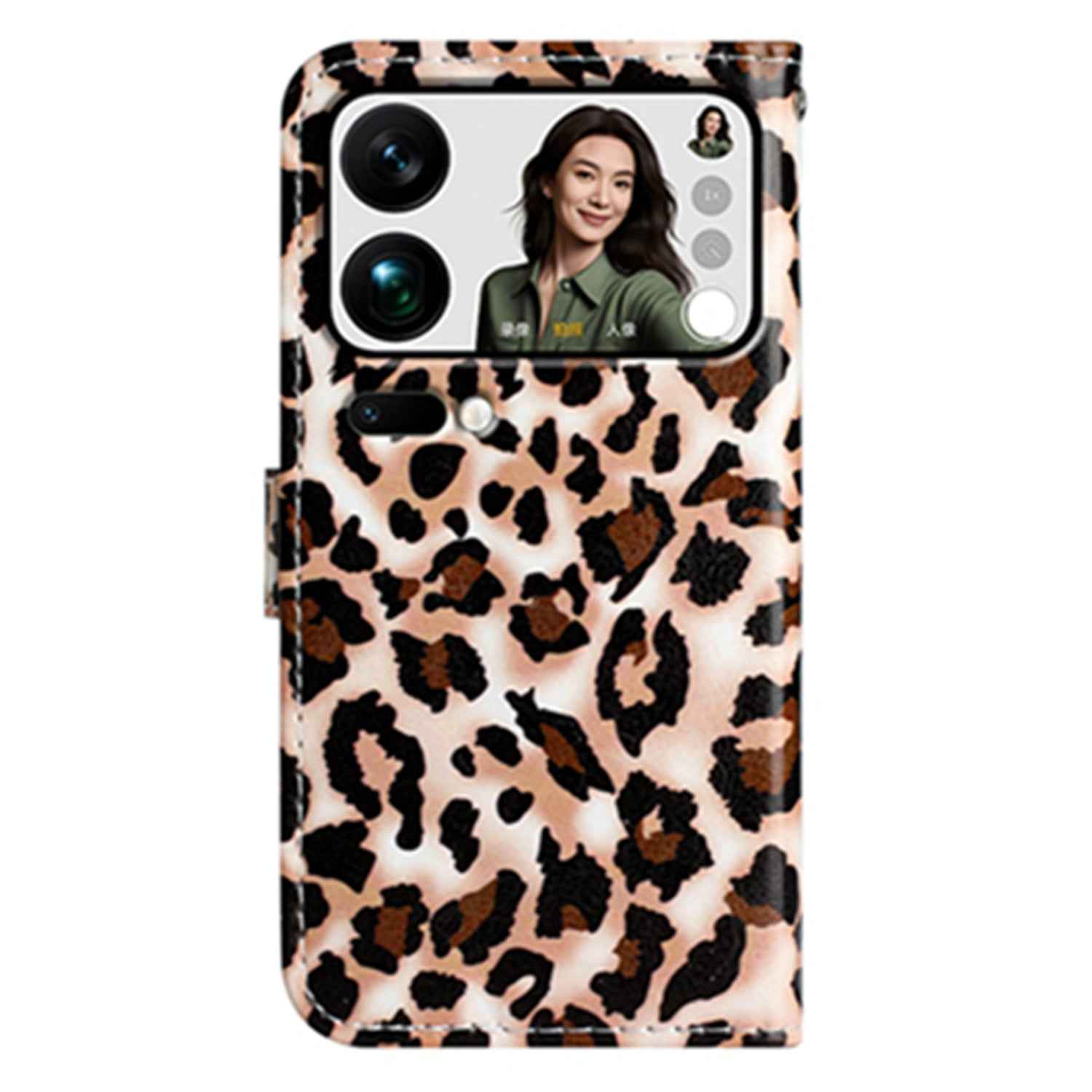 For Xiaomi 17 Pro Wallet Case  Printed Pattern PU Leather Stand Phone Cover with Strap - Leopard Print