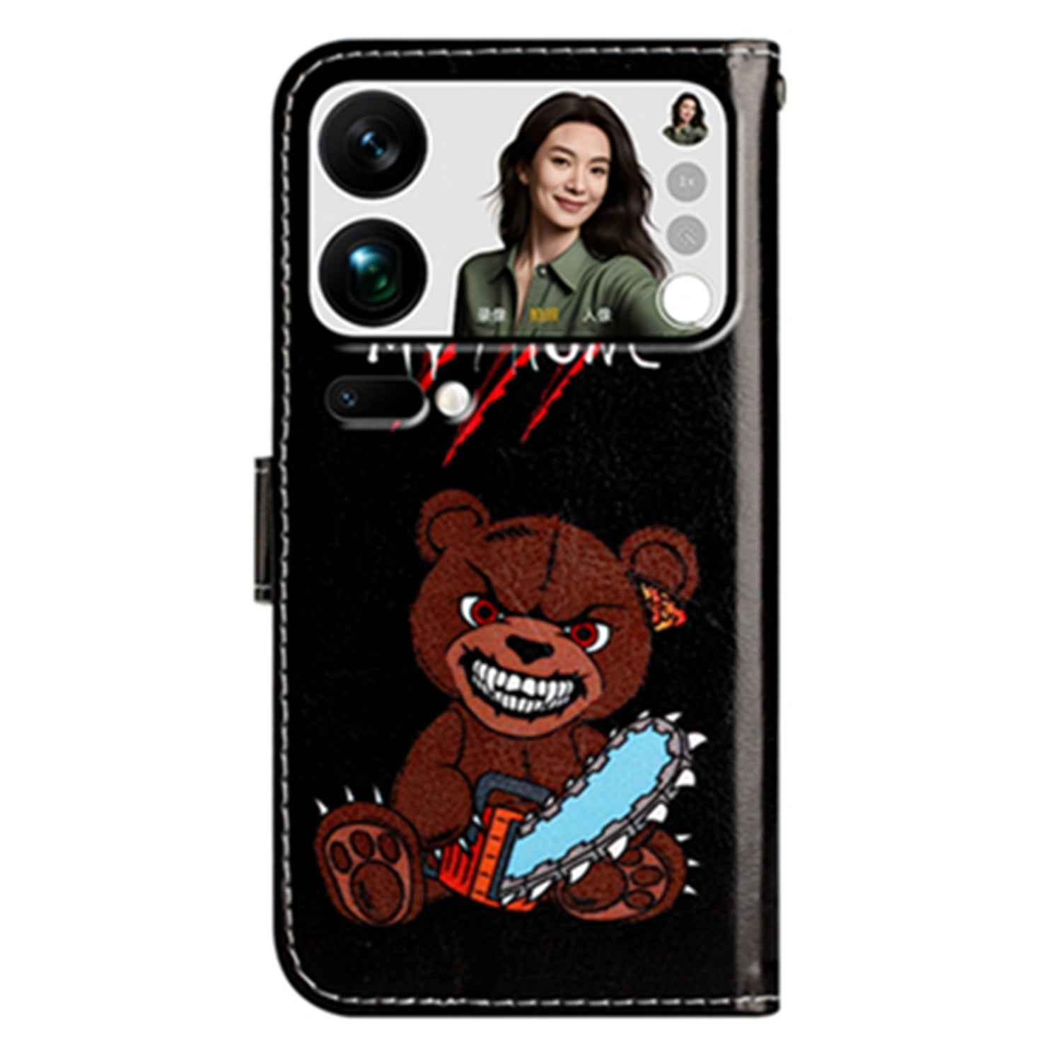 For Xiaomi 17 Pro Wallet Case  Printed Pattern PU Leather Stand Phone Cover with Strap - Don'T Touch My Phone