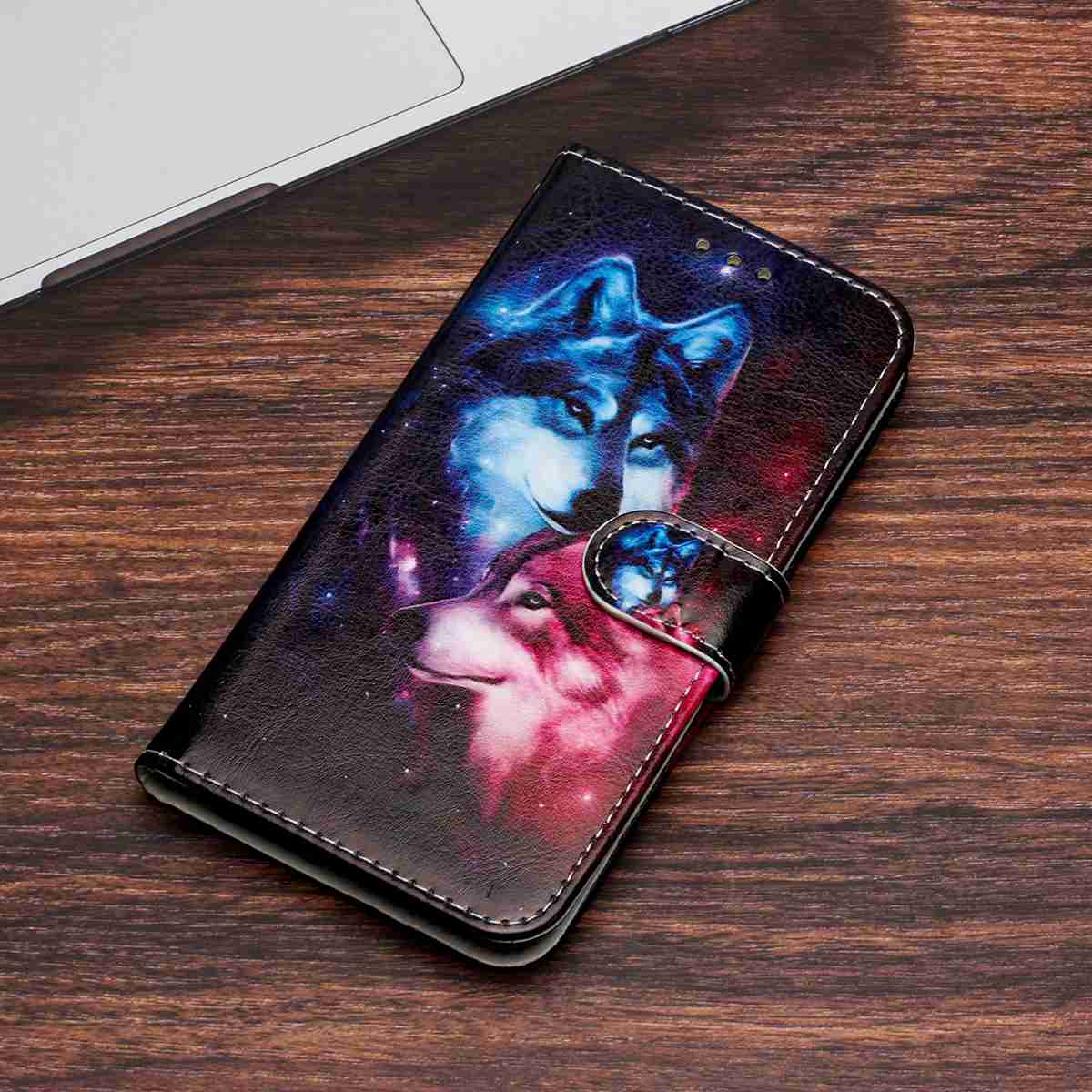 For Xiaomi 17 Pro Wallet Case  Printed Pattern PU Leather Stand Phone Cover with Strap - Pair Of Wolve