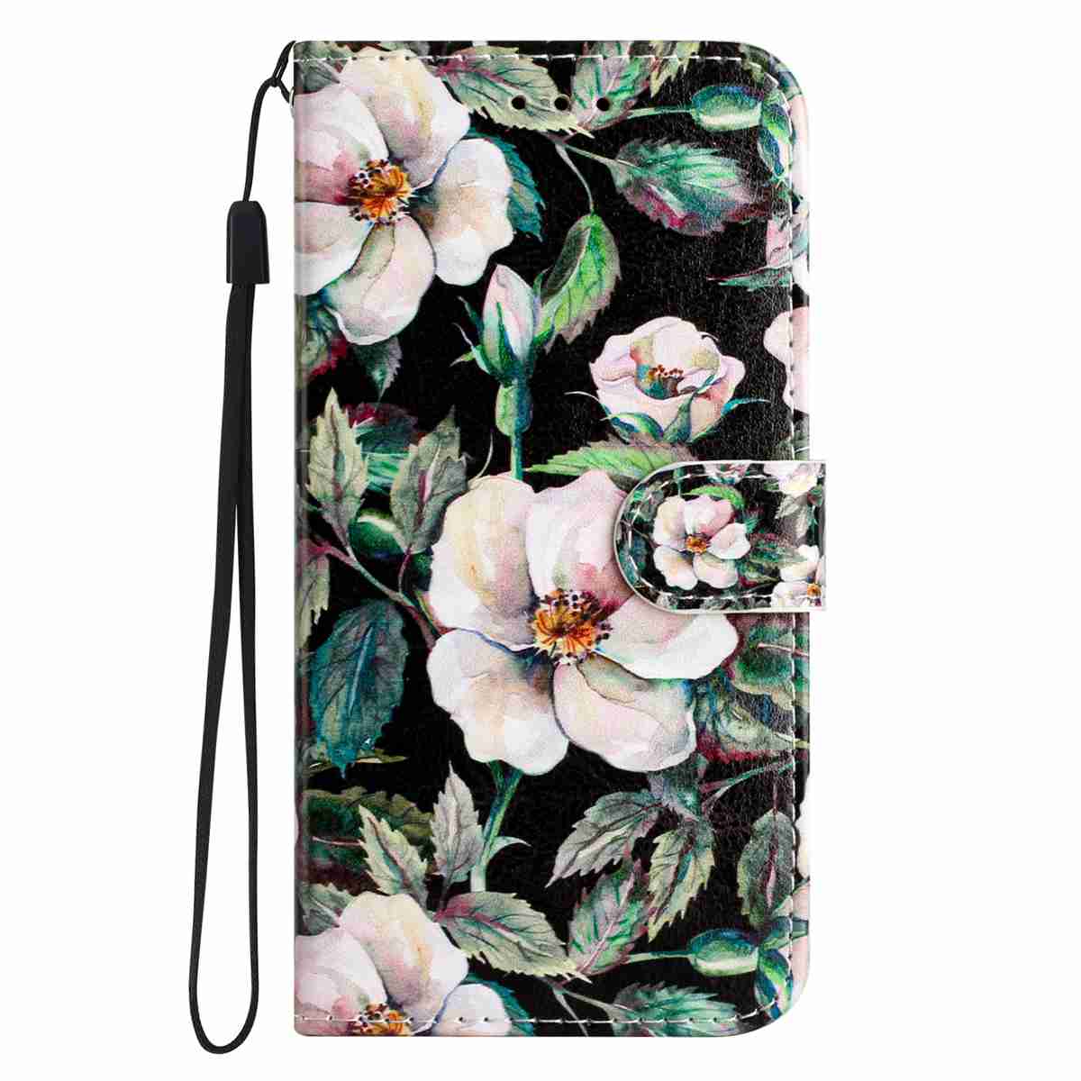 For Xiaomi 17 Pro Wallet Case  Printed Pattern PU Leather Stand Phone Cover with Strap - Magnolia