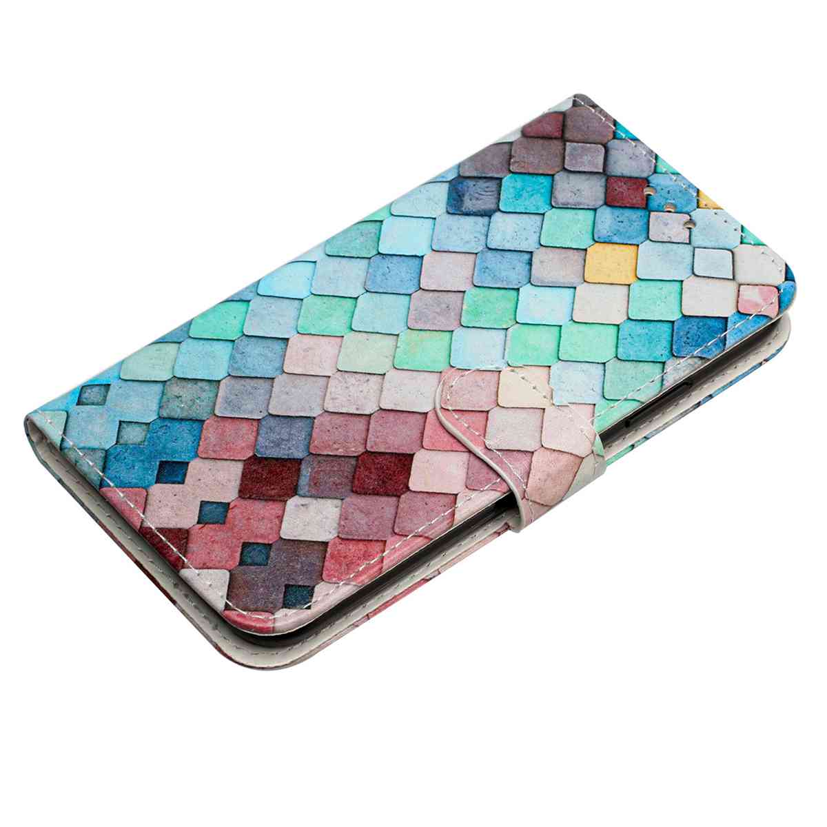 For Xiaomi 17 Pro Max Wallet Case  Printed Pattern PU Leather Stand Phone Cover with Strap - Grid