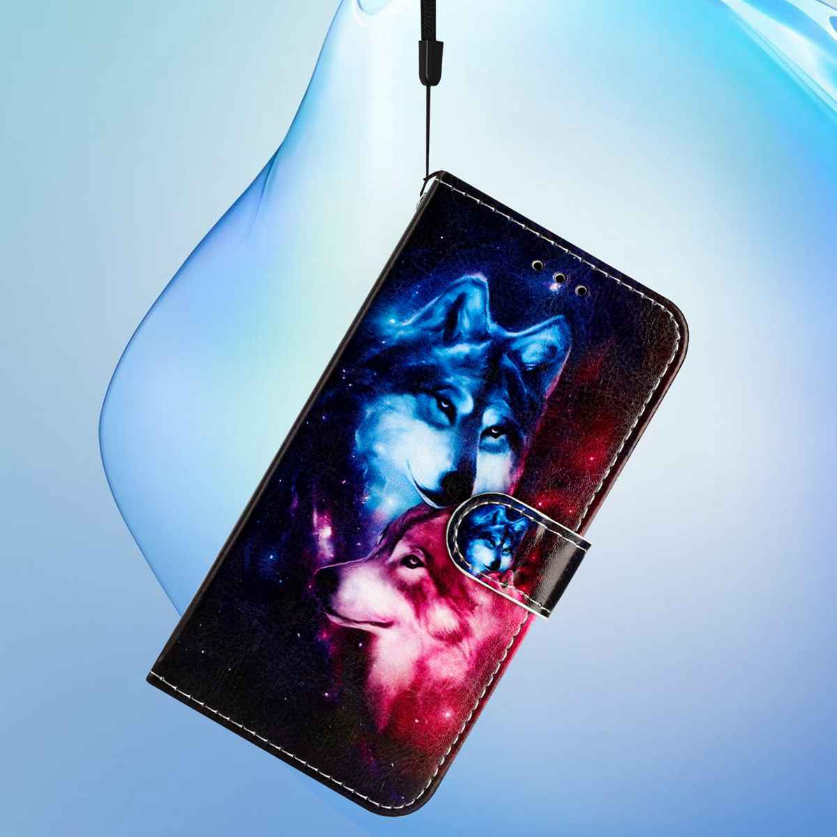 For Xiaomi 17 Pro Max Wallet Case  Printed Pattern PU Leather Stand Phone Cover with Strap - Pair Of Wolve