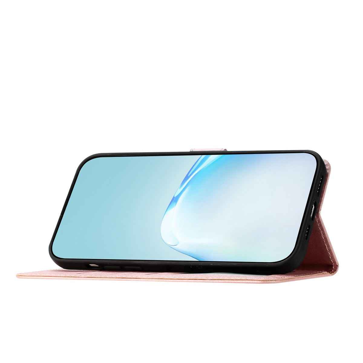 For Xiaomi 17 Pro Wallet Case Leather Folio Phone Cover Magnetic Clasp - Rose Gold