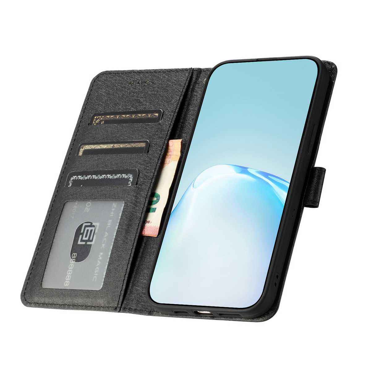 For Xiaomi 17 Pro Wallet Case Leather Folio Phone Cover Magnetic Clasp - Black