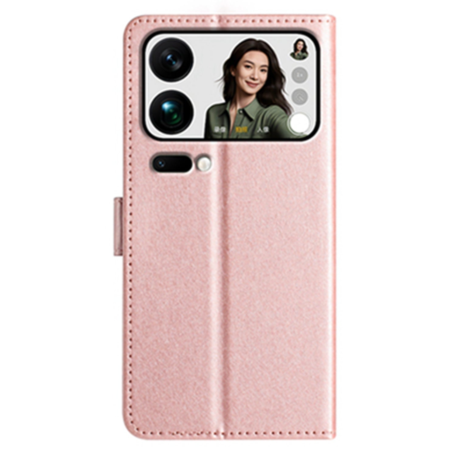 For Xiaomi 17 Pro Max Wallet Case Leather Folio Phone Cover Magnetic Clasp - Rose Gold