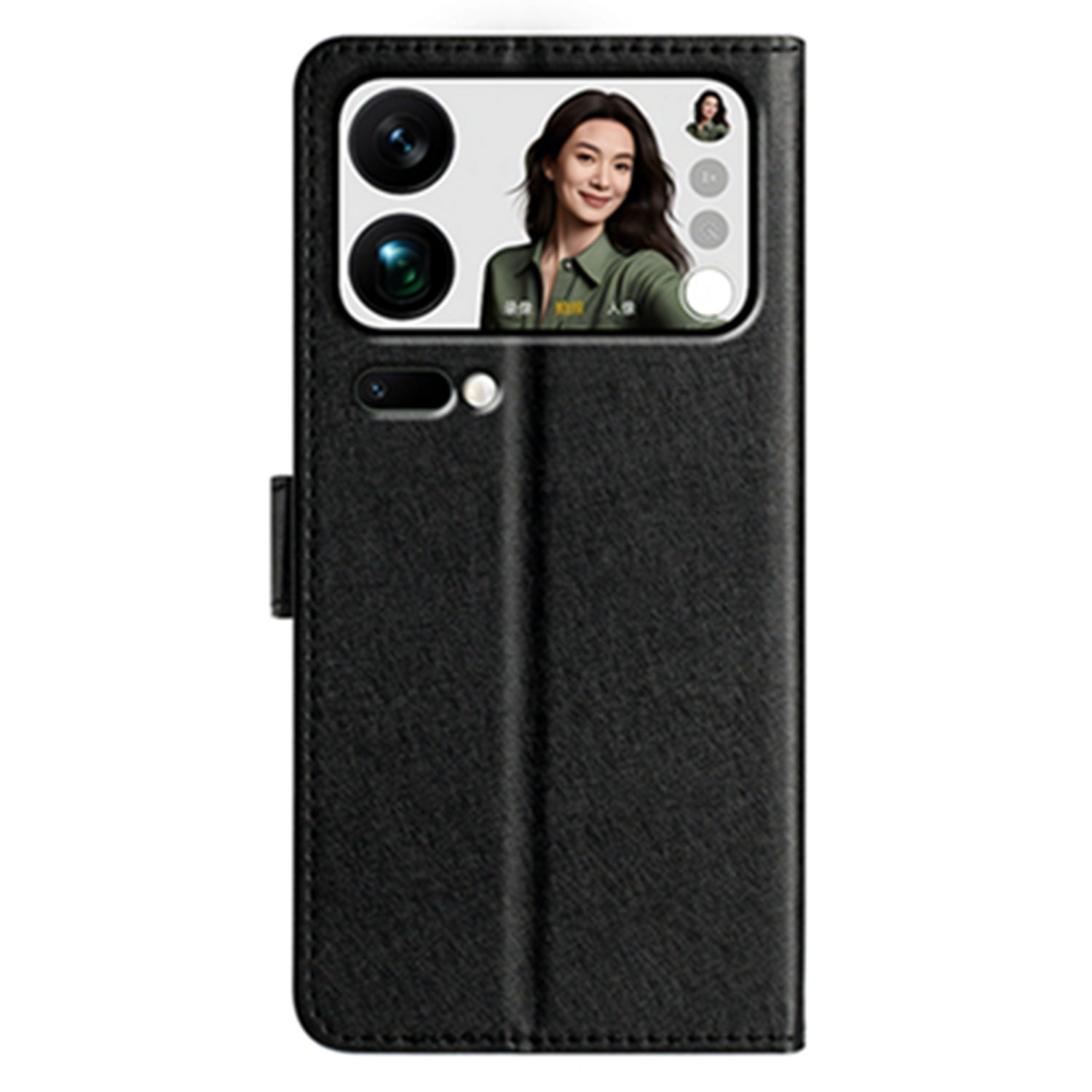 For Xiaomi 17 Pro Max Wallet Case Leather Folio Phone Cover Magnetic Clasp - Black
