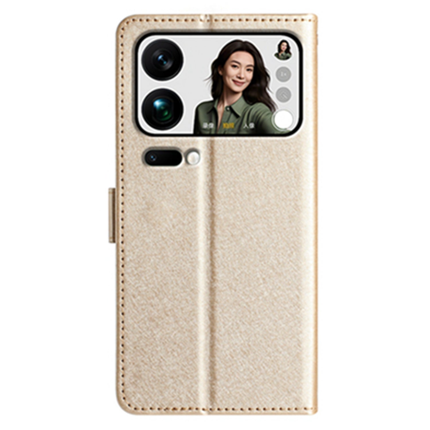 For Xiaomi 17 Pro Max Wallet Case Leather Folio Phone Cover Magnetic Clasp - Gold