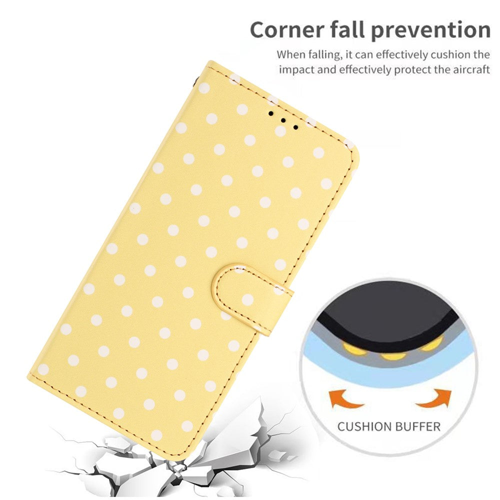 For Xiaomi 17 Pro Max Leather Case Polka Dot Pattern Wallet Stand Folio Phone Cover - Yellow