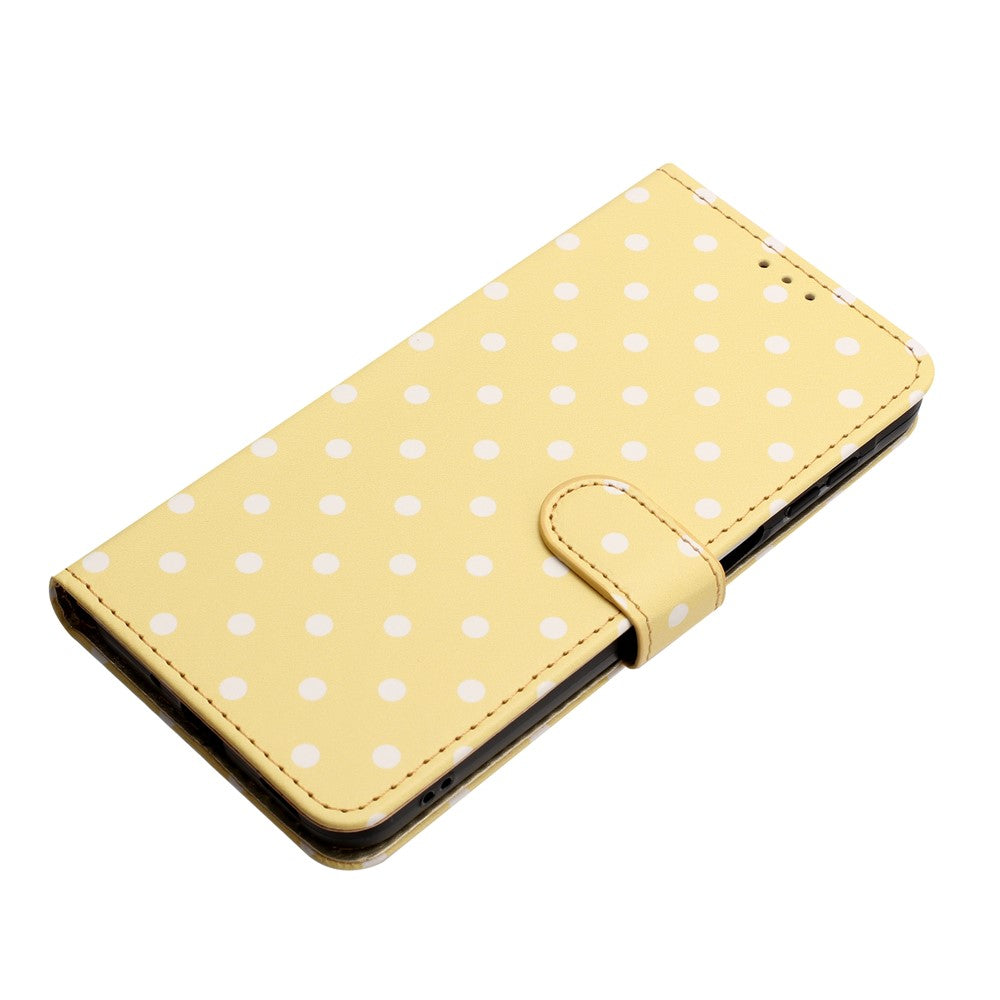For Xiaomi 17 Pro Max Leather Case Polka Dot Pattern Wallet Stand Folio Phone Cover - Yellow