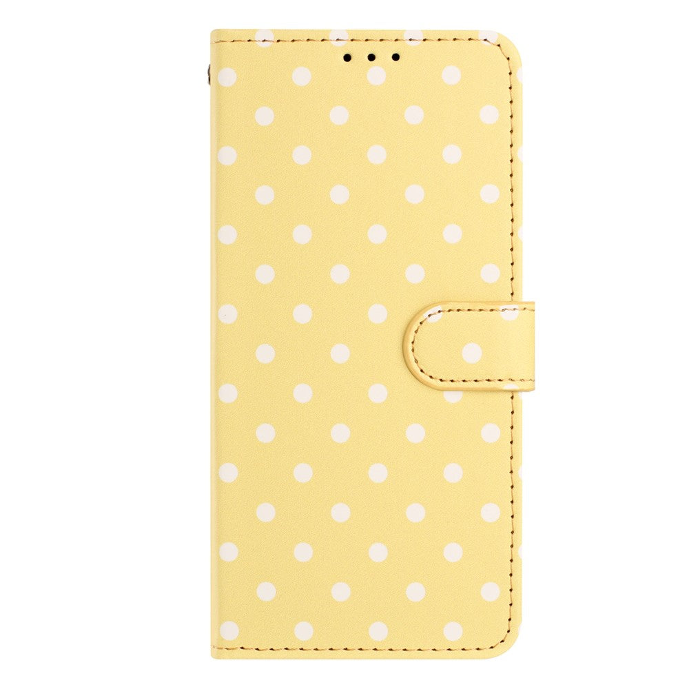For Xiaomi 17 Pro Max Leather Case Polka Dot Pattern Wallet Stand Folio Phone Cover - Yellow