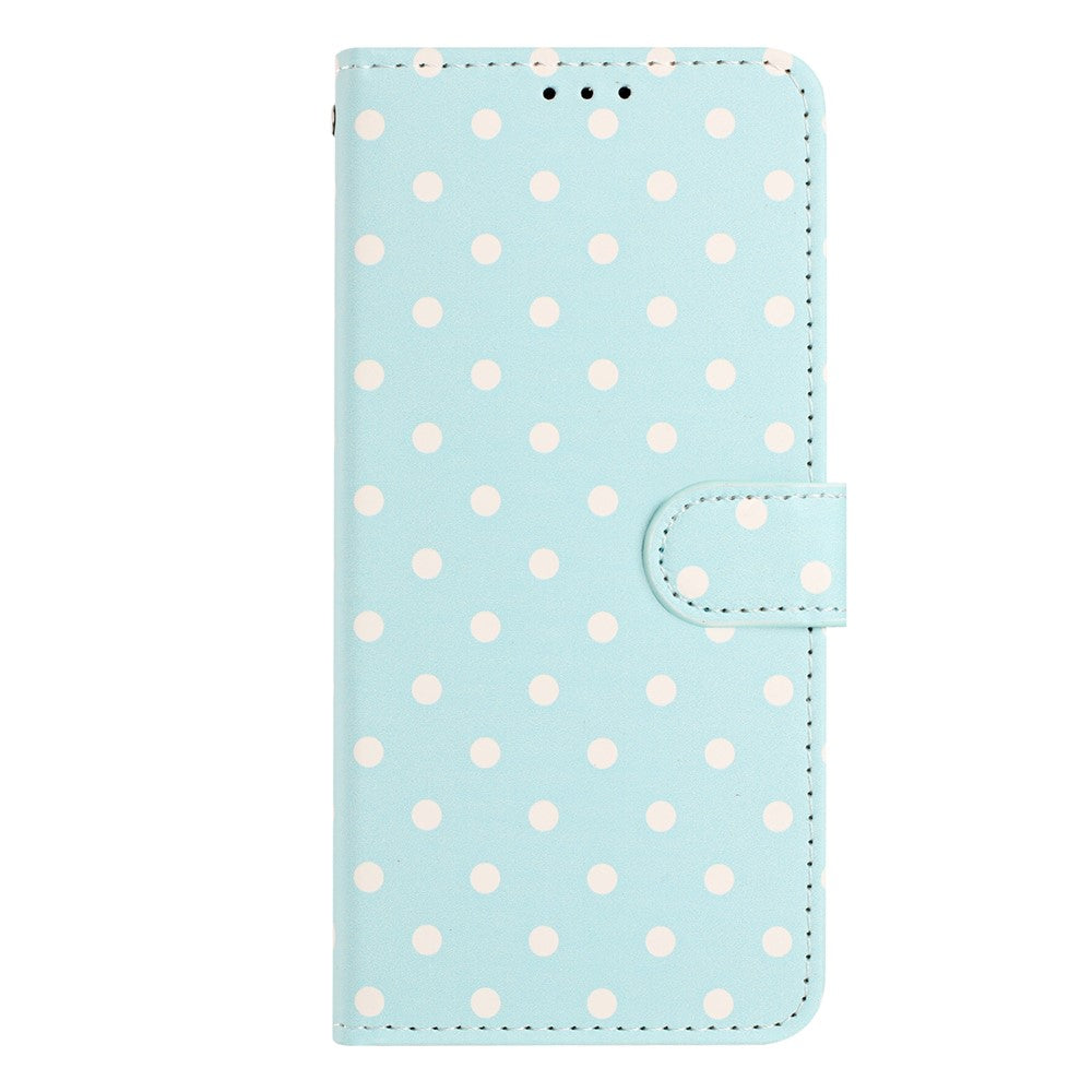 For Xiaomi 17 Pro Max Leather Case Polka Dot Pattern Wallet Stand Folio Phone Cover - Blue