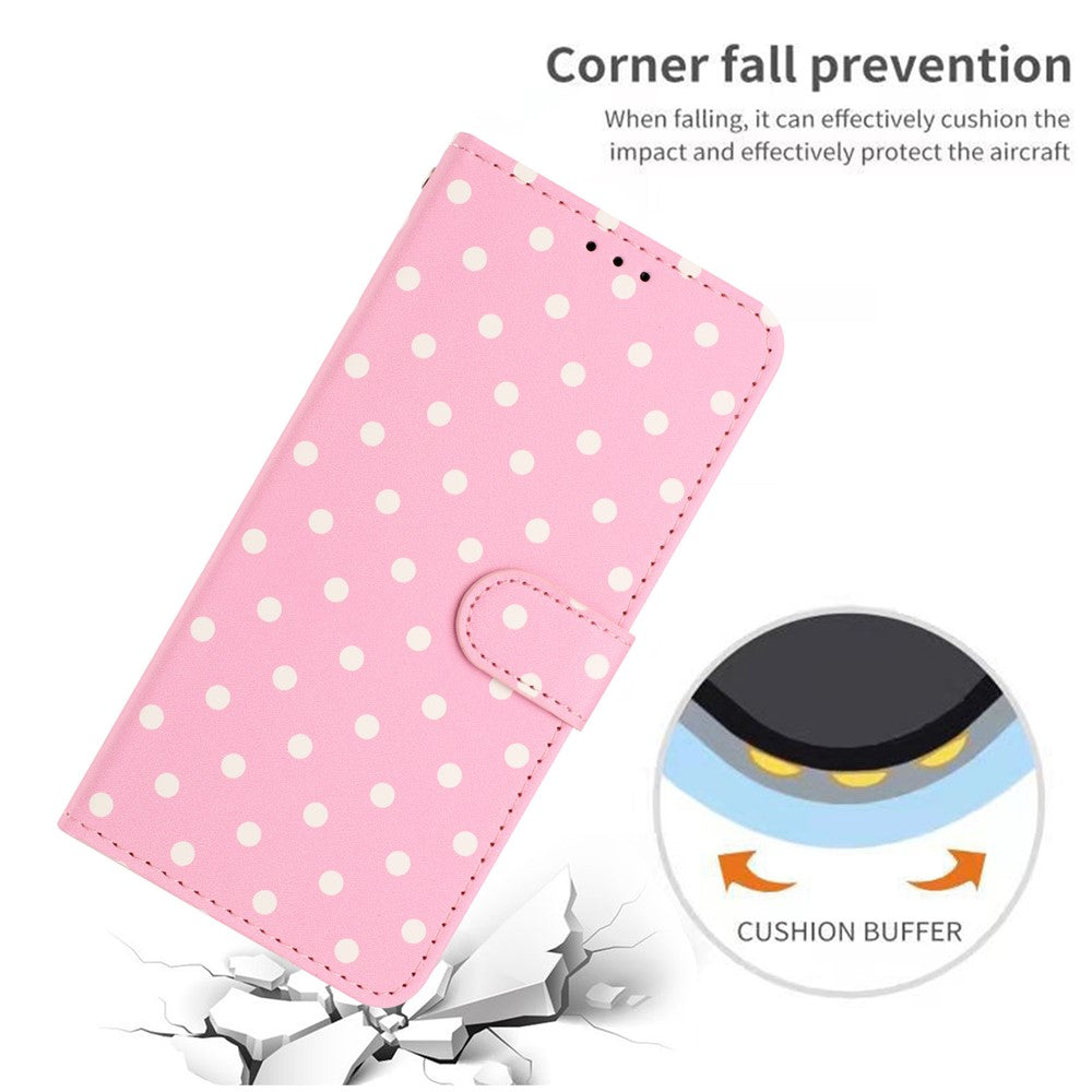 For Xiaomi 17 Pro Max Leather Case Polka Dot Pattern Wallet Stand Folio Phone Cover - Pink