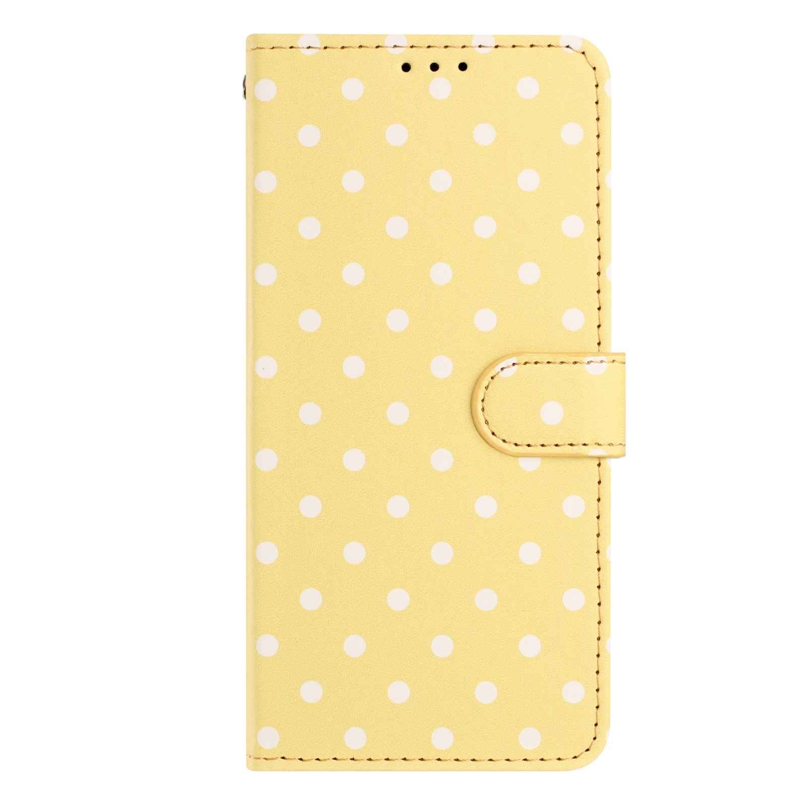 For Xiaomi 17 Pro Leather Case Polka Dot Pattern Wallet Stand Folio Phone Cover - Yellow