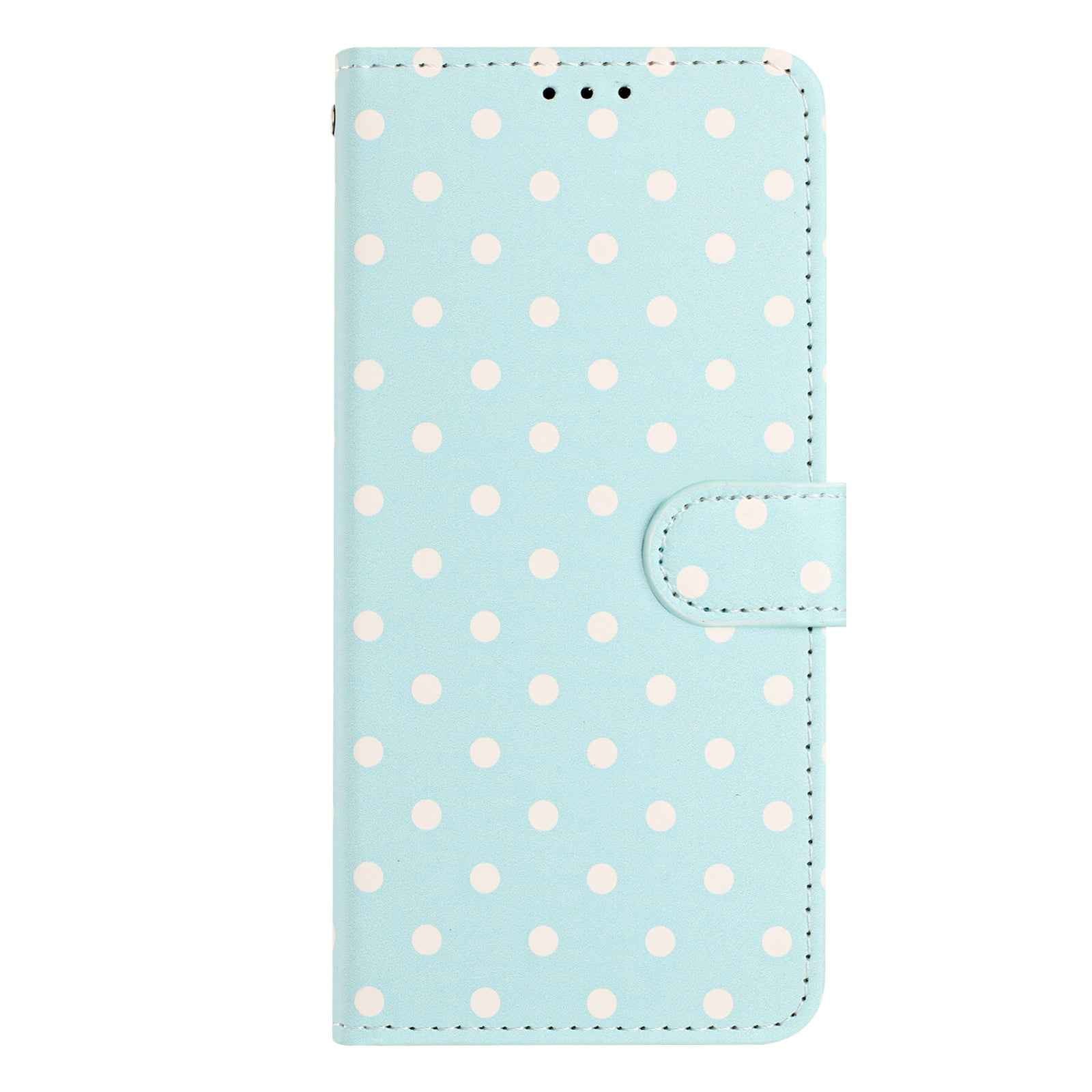 For Xiaomi 17 Pro Leather Case Polka Dot Pattern Wallet Stand Folio Phone Cover - Blue