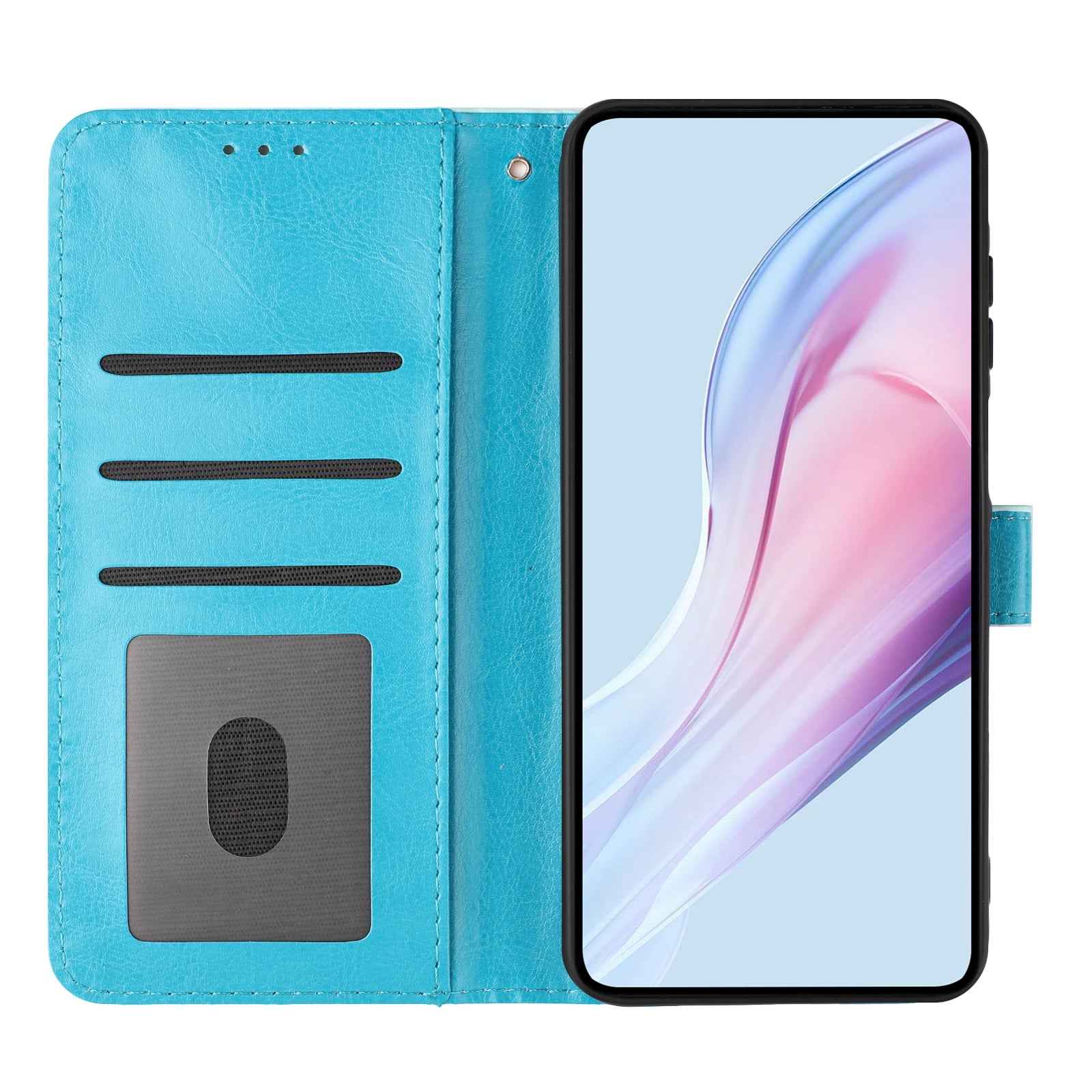 For Xiaomi 17 Pro Leather Case Polka Dot Pattern Wallet Stand Folio Phone Cover - Blue