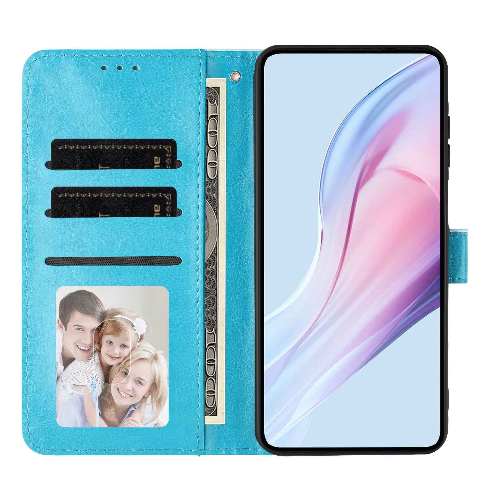 For Xiaomi 17 Pro Leather Case Polka Dot Pattern Wallet Stand Folio Phone Cover - Blue