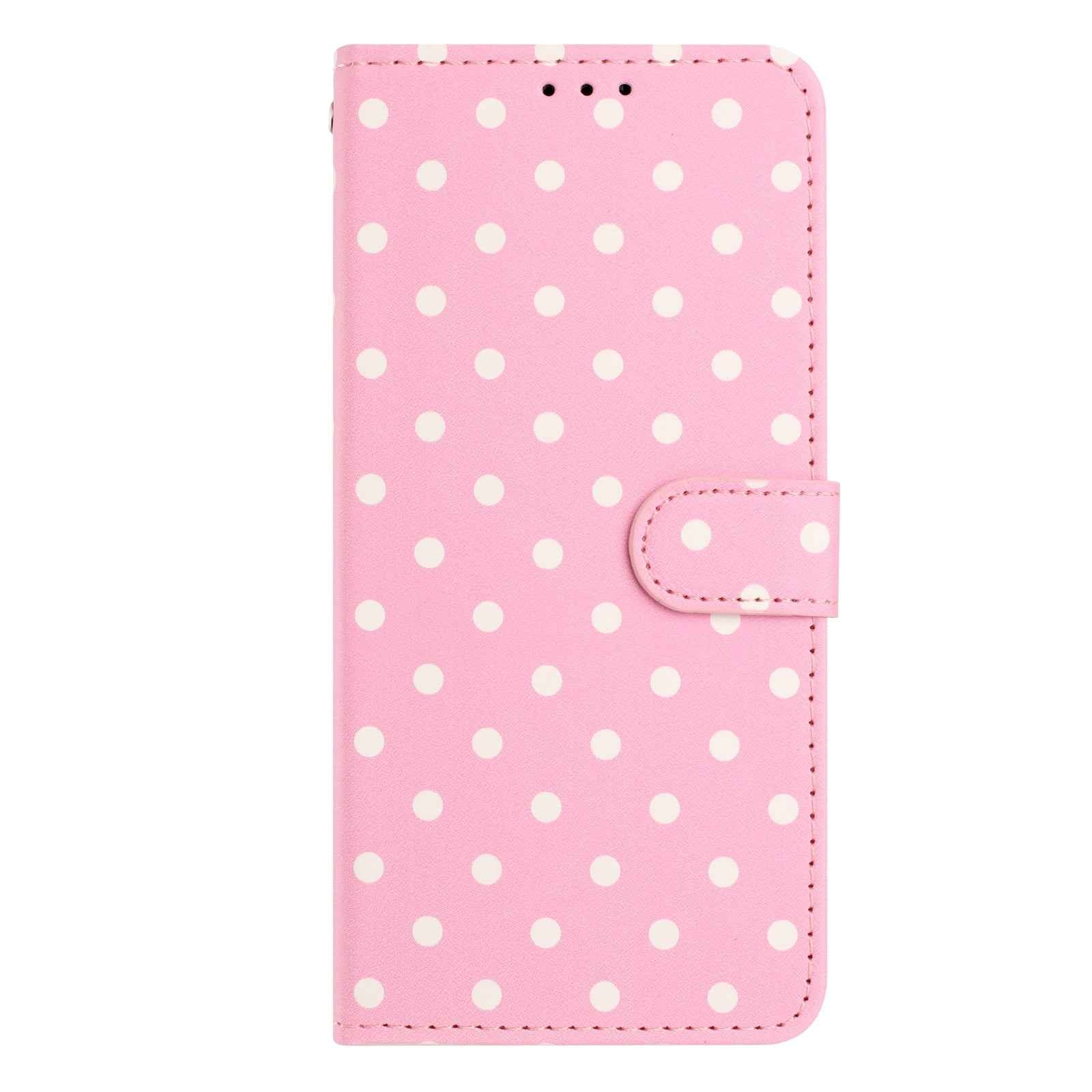 For Xiaomi 17 Pro Leather Case Polka Dot Pattern Wallet Stand Folio Phone Cover - Pink