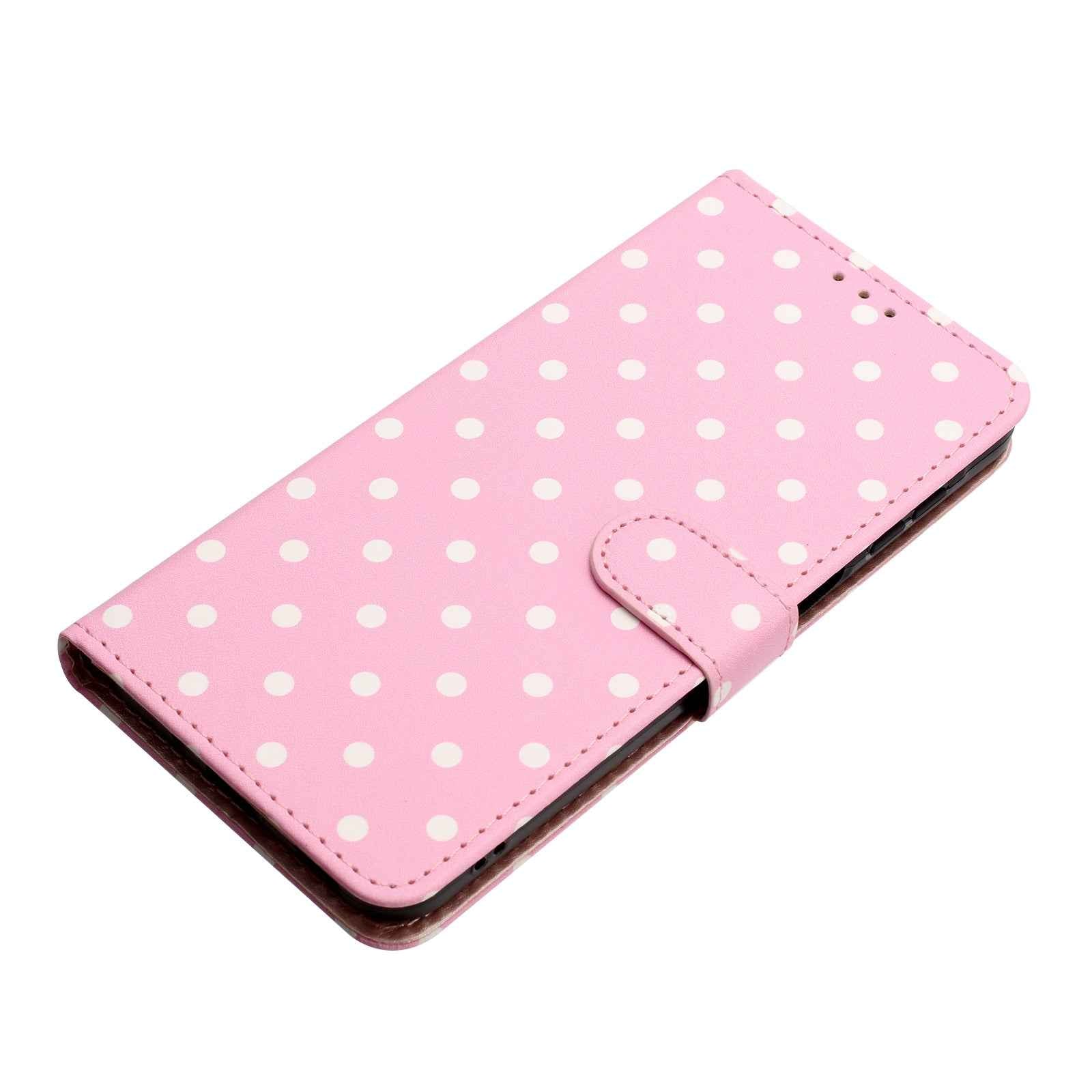 For Xiaomi 17 Pro Leather Case Polka Dot Pattern Wallet Stand Folio Phone Cover - Pink