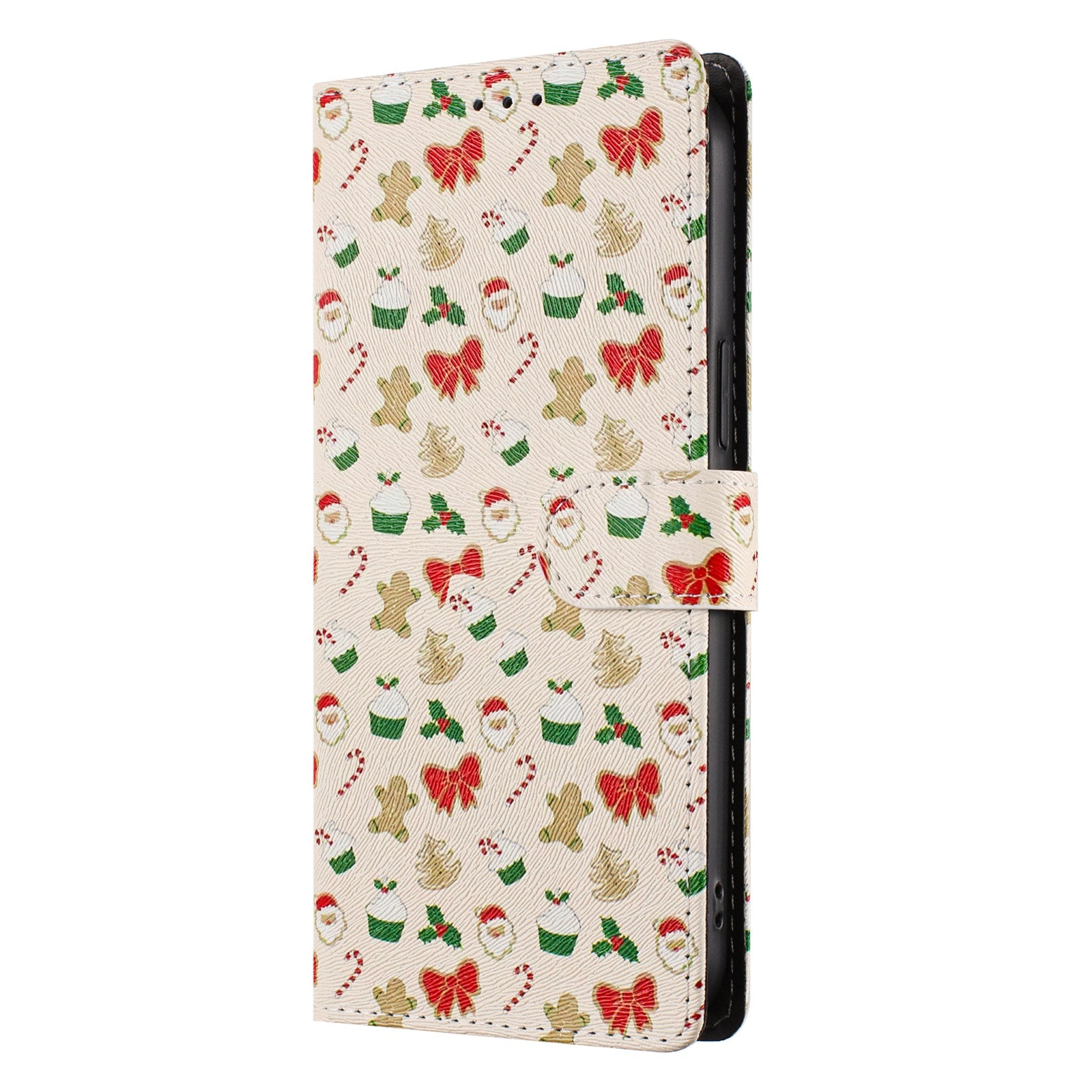 For Xiaomi 17 Pro Max Case Christmas Themed Pattern Printing PU Leather Wallet Phone Cover with Wrist Strap - Santa Claus