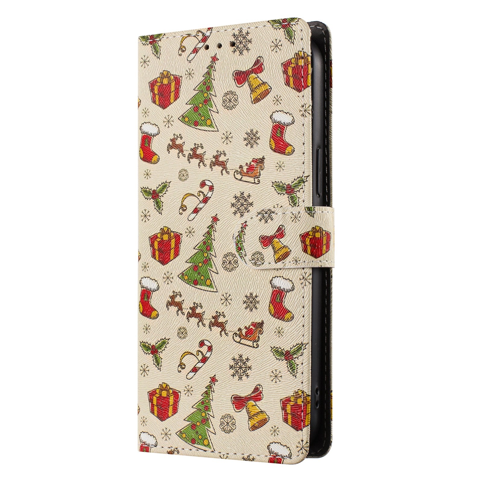 For Xiaomi 17 Pro Max Case Christmas Themed Pattern Printing PU Leather Wallet Phone Cover with Wrist Strap - Christmas Gifts