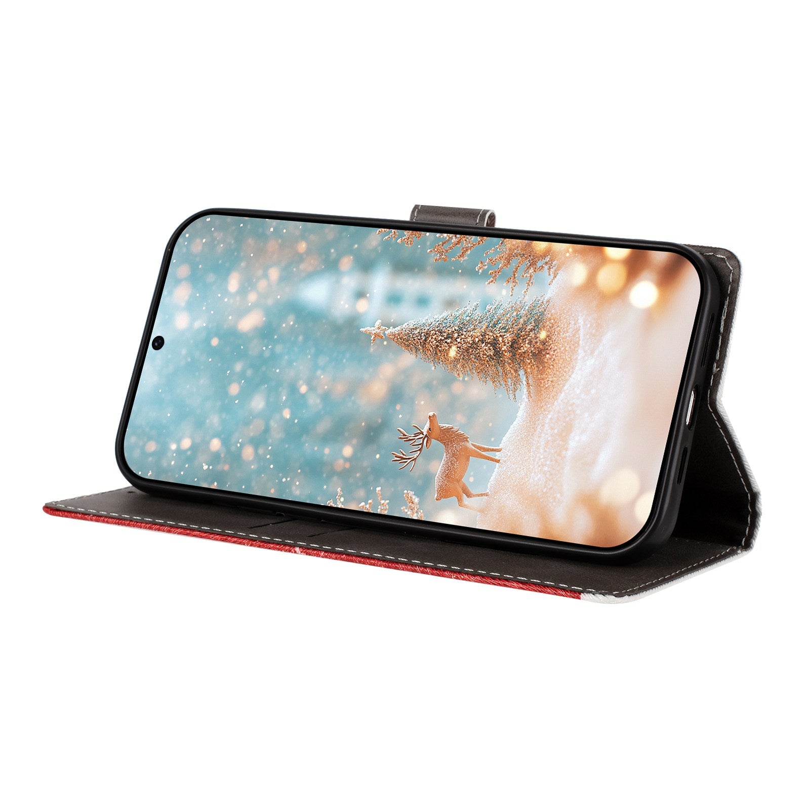 For Xiaomi 17 Pro Max Case Christmas Themed Pattern Printing PU Leather Wallet Phone Cover with Wrist Strap - Christmas Tree