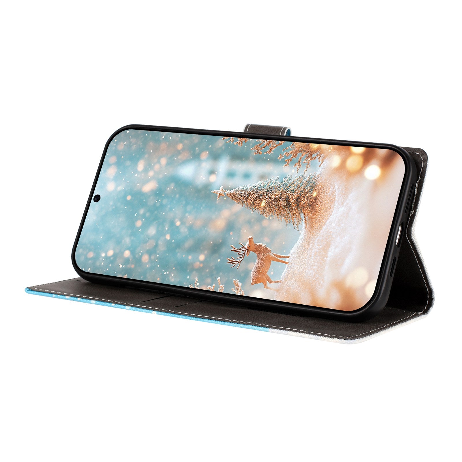 For Xiaomi 17 Pro Max Case Christmas Themed Pattern Printing PU Leather Wallet Phone Cover with Wrist Strap - Christmas Snowman