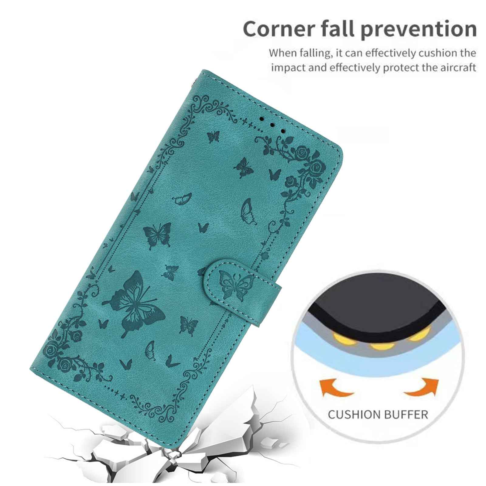 For Xiaomi 17 Pro Case Garden Imprinted PU Leather Wallet Phone Cover with Wrist Strap - Green