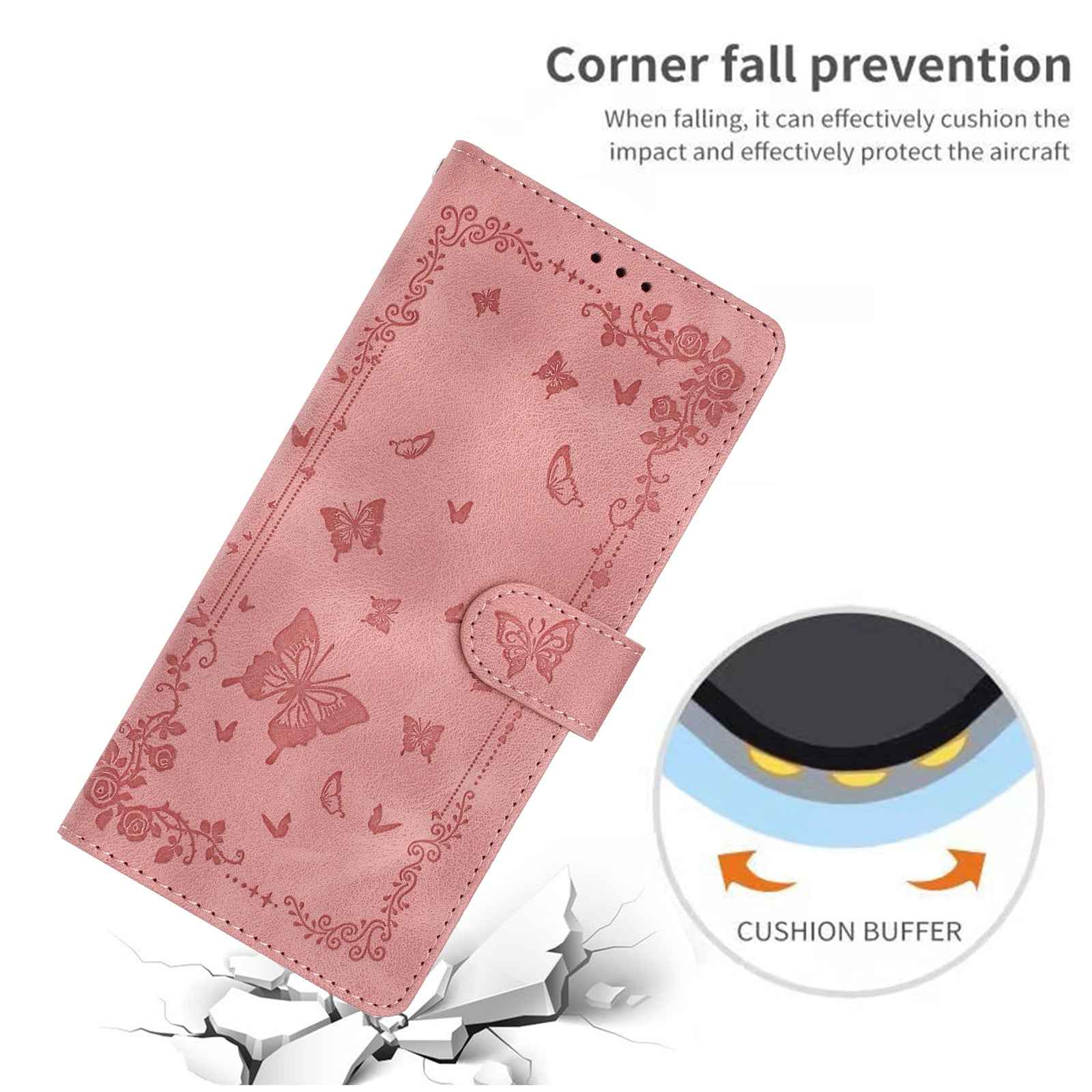 For Xiaomi 17 Pro Case Garden Imprinted PU Leather Wallet Phone Cover with Wrist Strap - Pink