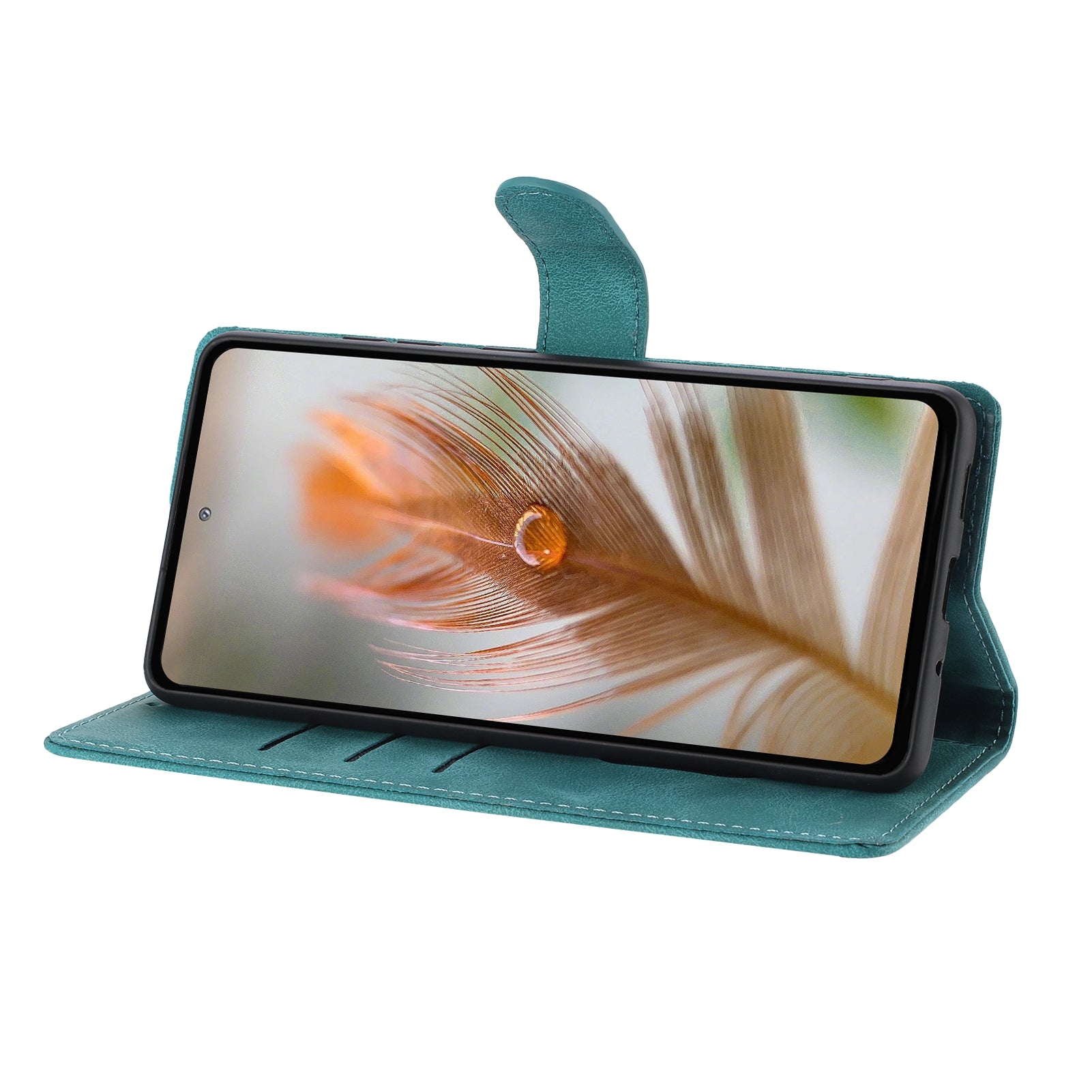 For Xiaomi 17 Pro Max Case Garden Imprinted PU Leather Wallet Phone Cover with Wrist Strap - Green