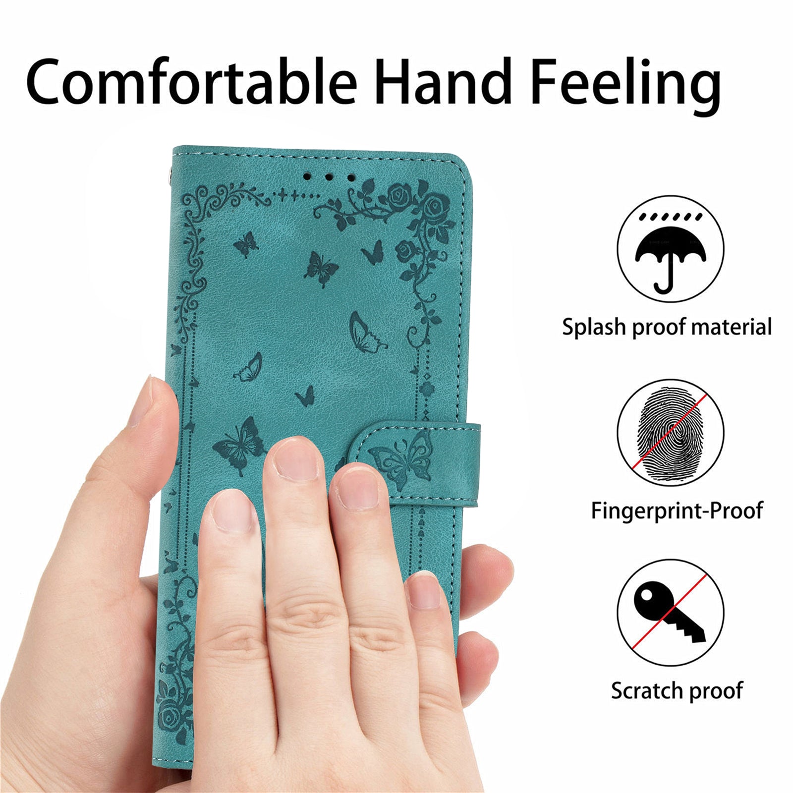 For Xiaomi 17 Pro Max Case Garden Imprinted PU Leather Wallet Phone Cover with Wrist Strap - Green