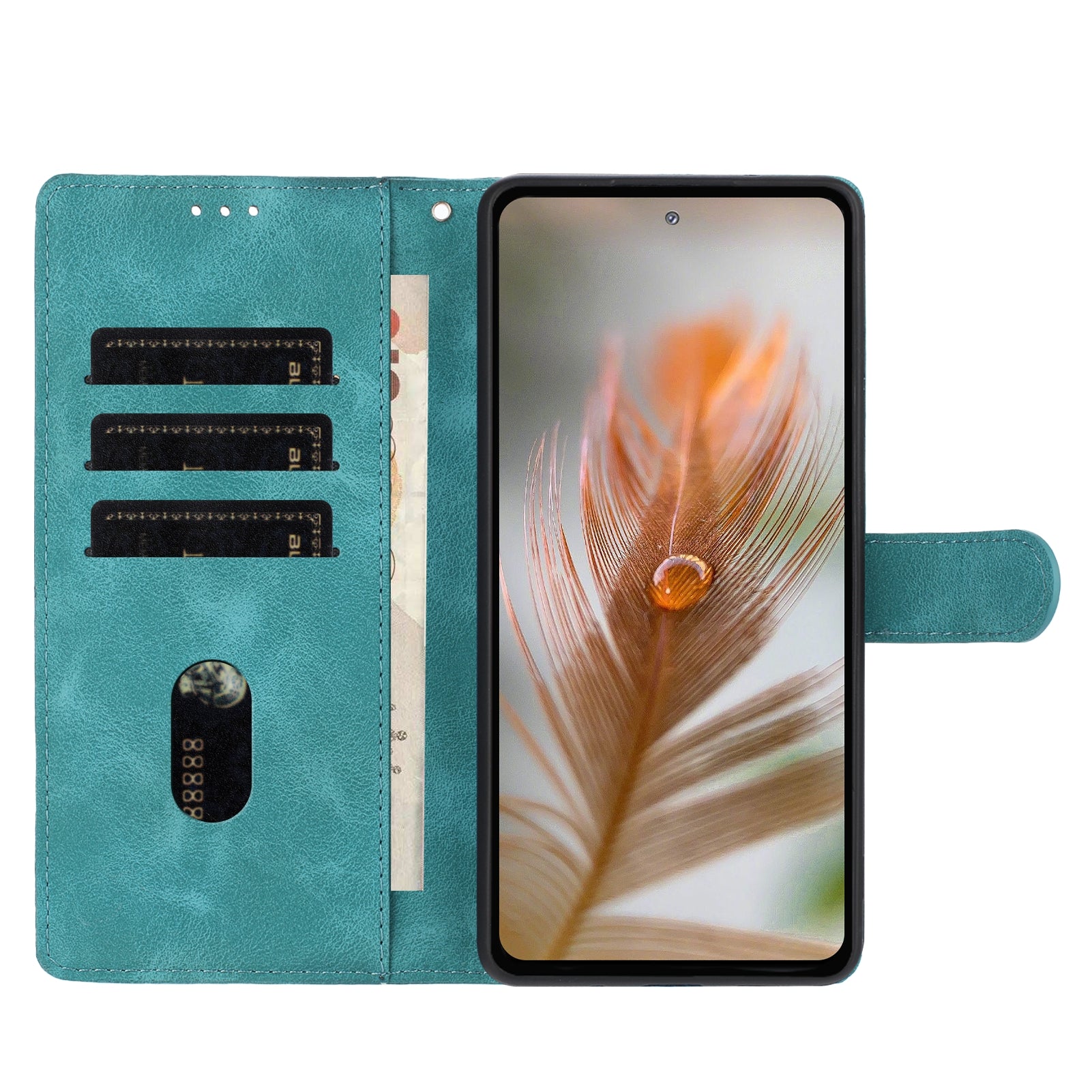 For Xiaomi 17 Pro Max Case Garden Imprinted PU Leather Wallet Phone Cover with Wrist Strap - Green